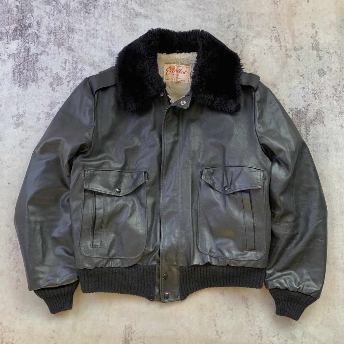 Vintage 70s Vintage G-1 Aviator Leather Bomber Flight Jacket Size US L / EU 52-54 / 3 - 1 Thumbnail