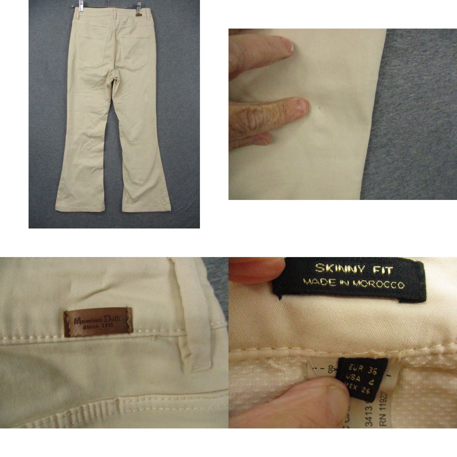 Massimo Dutti VINTAGE Massimo Dutti Flared Pants Women 4 Eggshell Slimming Crop NWT Size 27" / US 4 / IT 40 - 8 Thumbnail