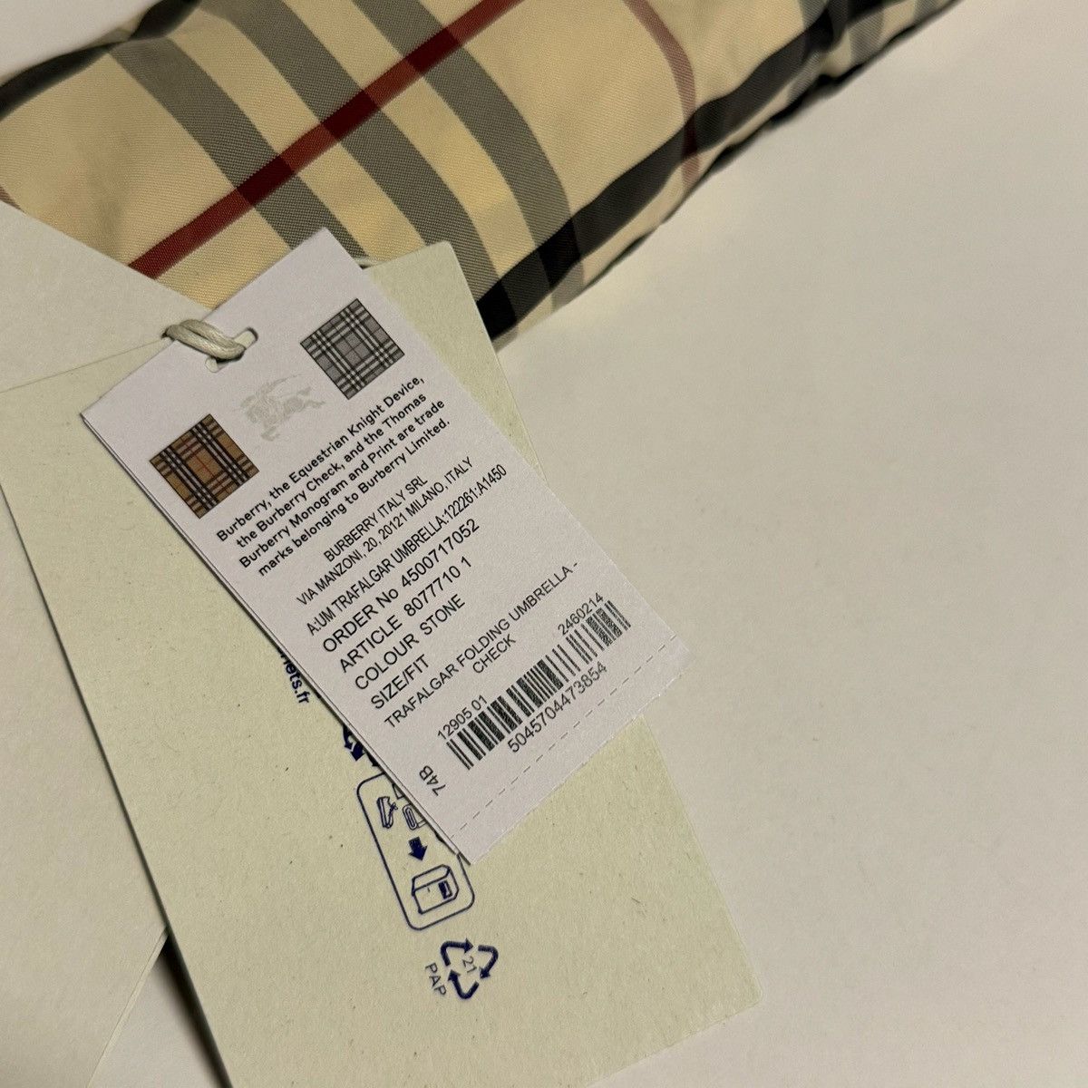Burberry Burberry Check Folding Umbrella Size ONE SIZE - 5 Thumbnail