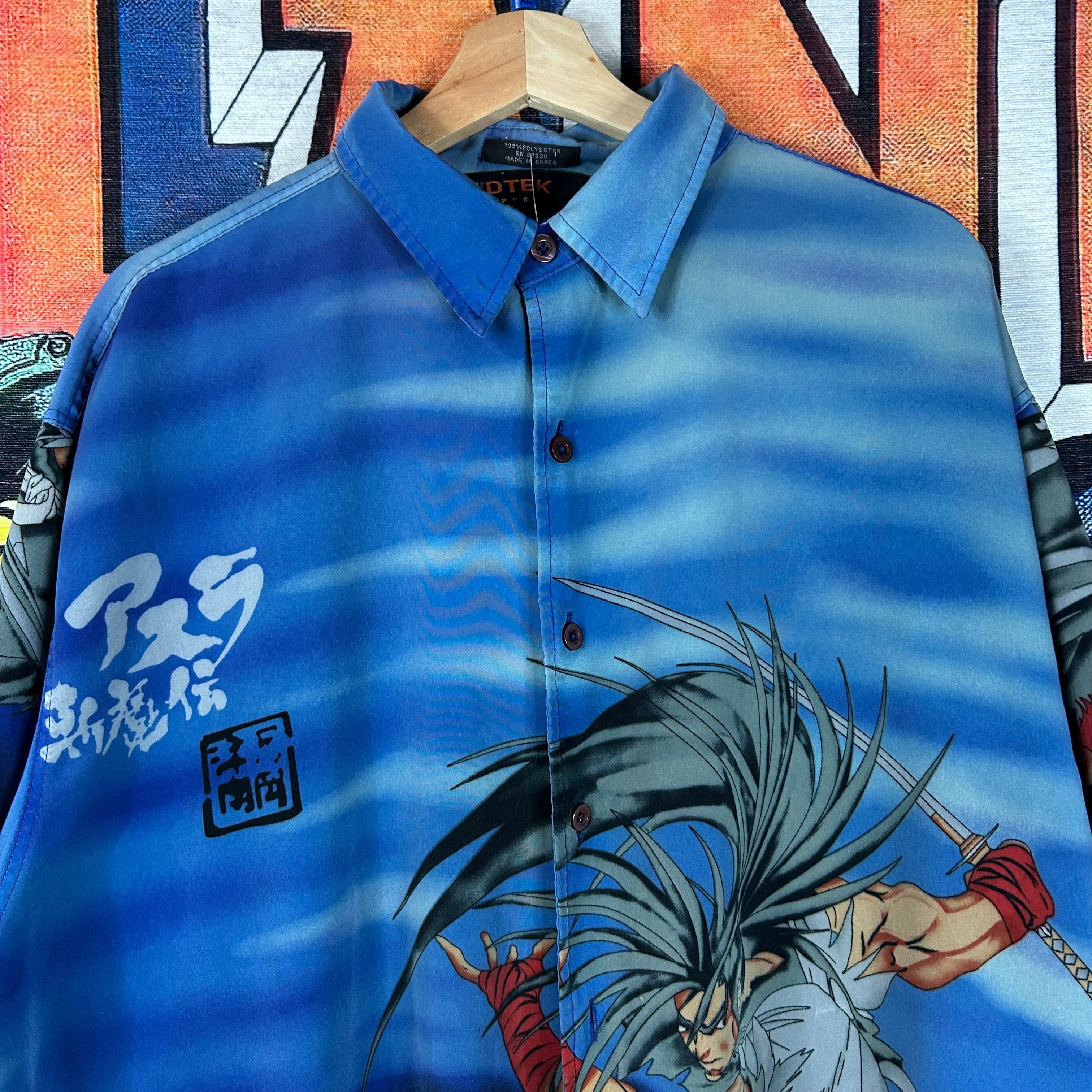 Vintage Vintage Y2K Dtek Blue Anime Button Up Short Sleeve Shirt Size US XL / EU 56 / 4 - 4 Thumbnail