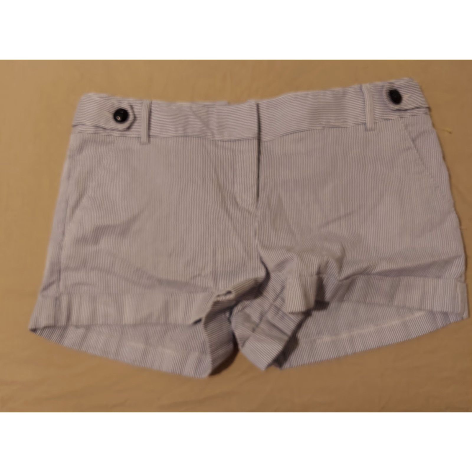 Express Womens Express Shorts 10 Blue Cotton Khaki Chino Chino Shorts Flat Front Button Casual Summer Spring Mens? Size 32" / US 10 / IT 46 - 2 Thumbnail