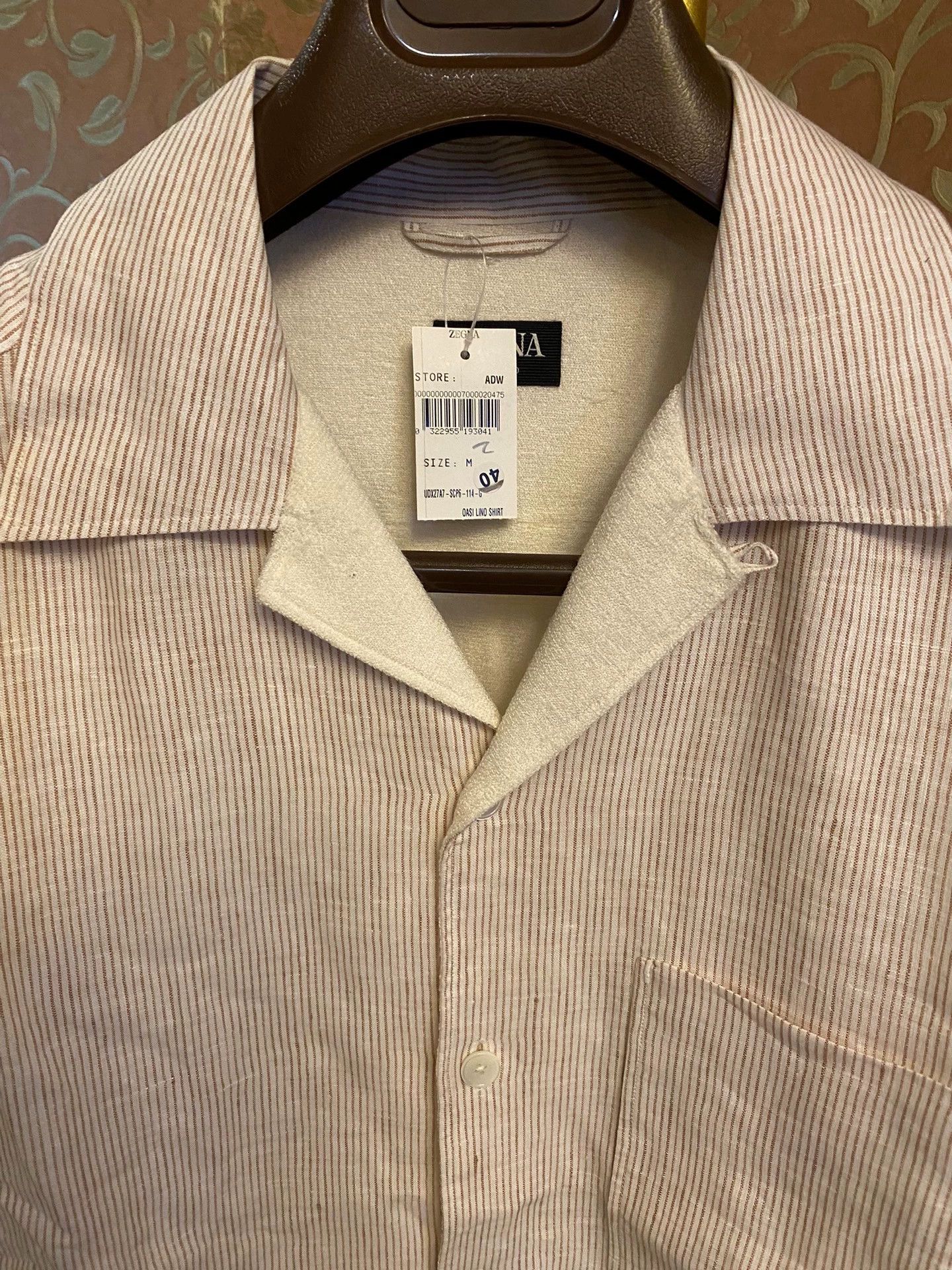 Ermenegildo Zegna ZEGNA Cuban Collar OASI LINO Linen SS Shirt Swiss Size US M / EU 48-50 / 2 - 3 Thumbnail
