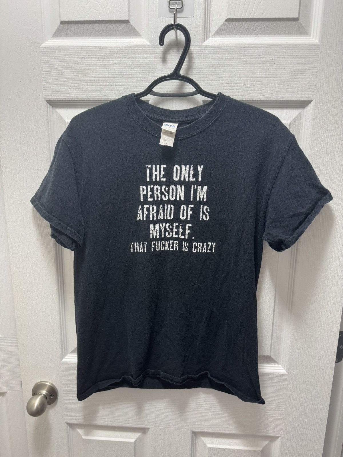 Gildan × Vintage Gildan Funny Text Vintage Crazy Fucker Afraid Meme Vintage Size US M / EU 48-50 / 2 - 1 Thumbnail