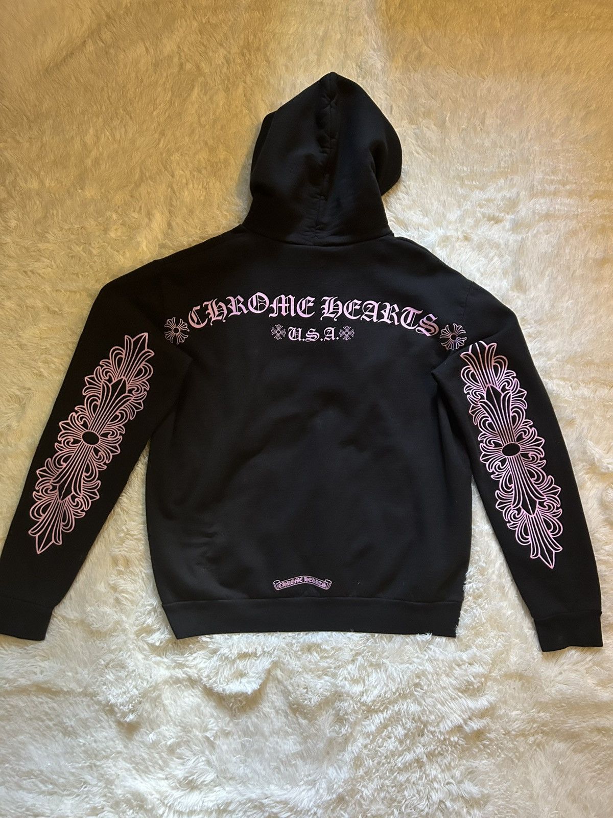 Chrome Hearts★クロムハーツロゴフーディ★Silver Glitter CHROME HEARTS SILVER GLITTER HOODIE (BLACK) | Brand,A-F