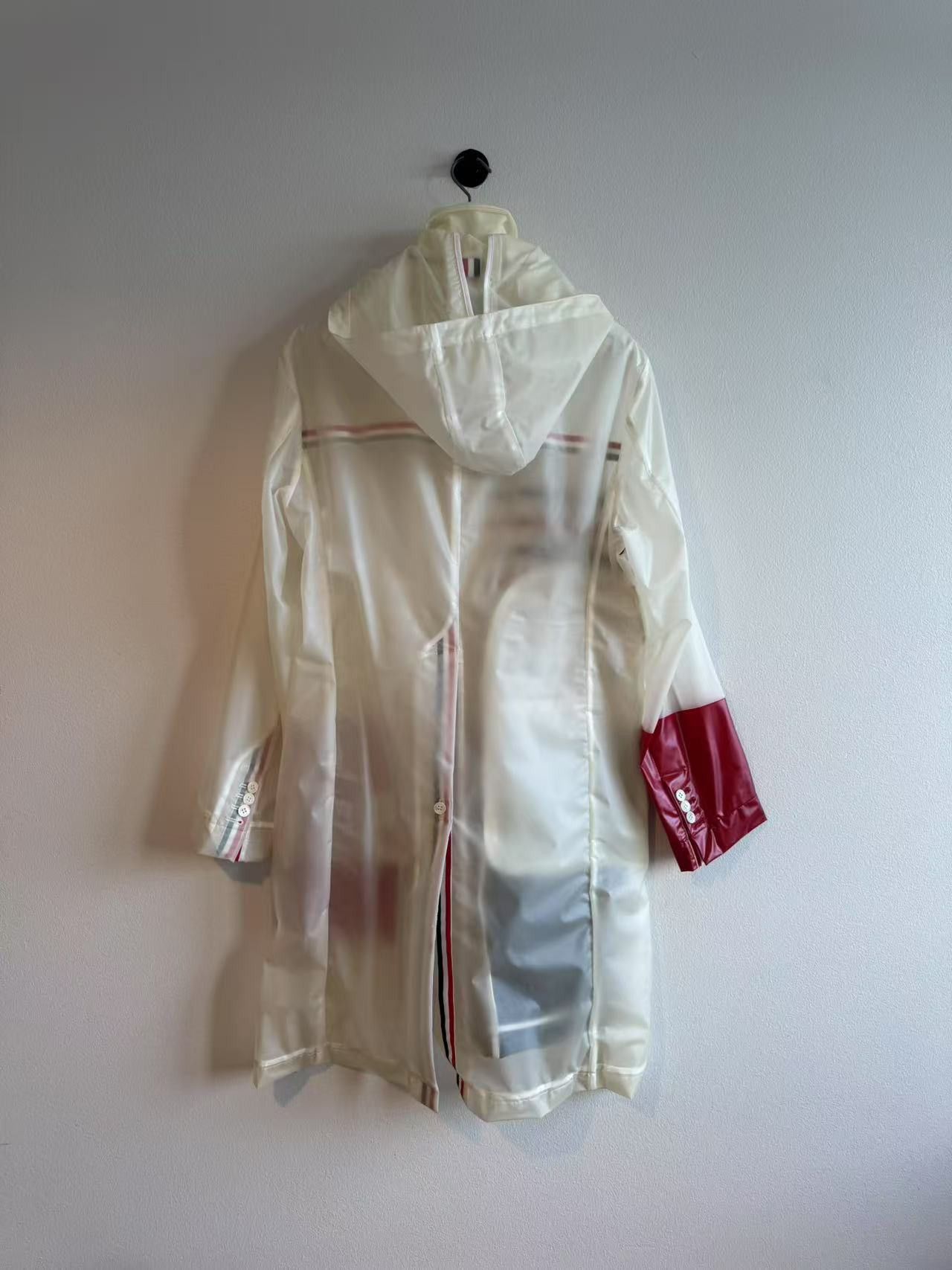 Thom Browne Thom Browne Transparent Stripe Rain Coat Size US M / EU 48-50 / 2 - 3 Thumbnail
