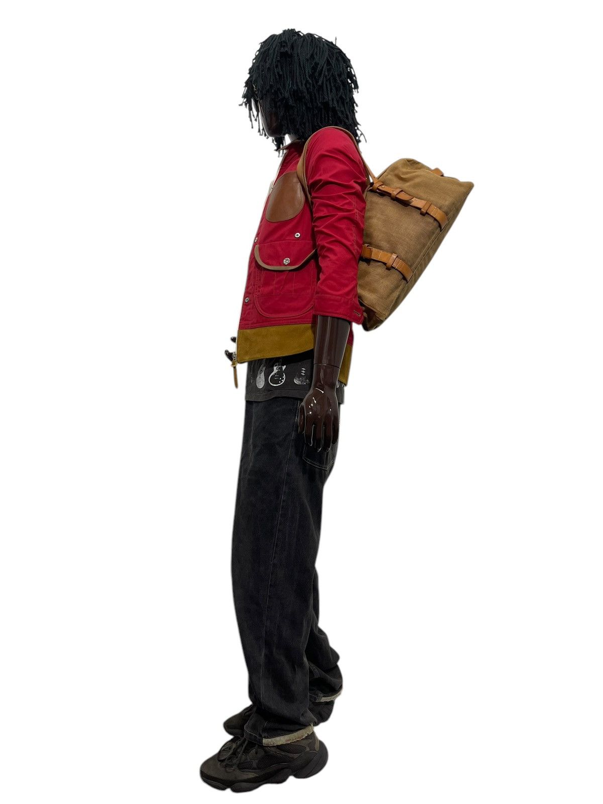 Genuine Leather Leather Cotton Canvas Lagasha Japan East/West Bag 1🟩5 Size ONE SIZE - 3 Thumbnail