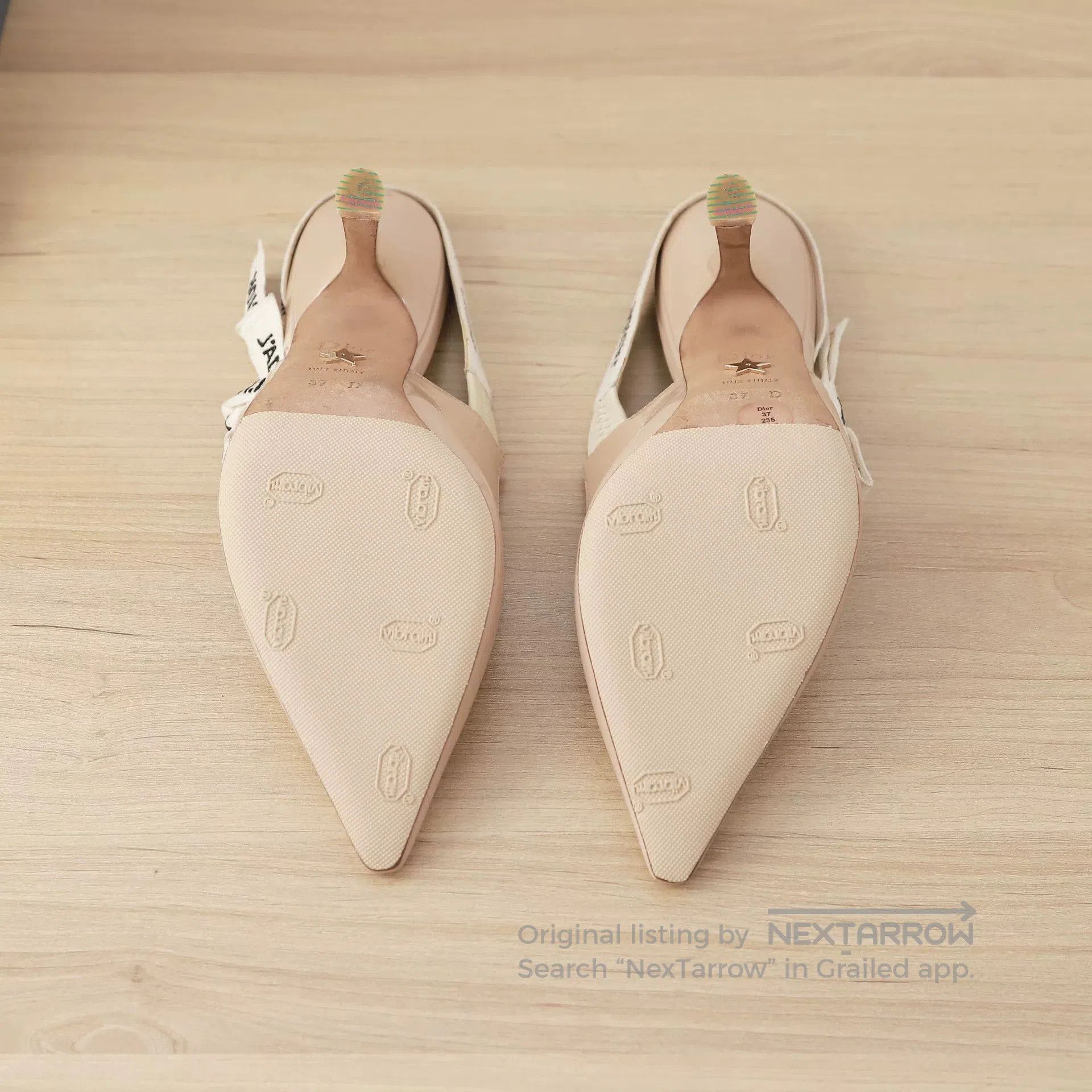 Dior Dior J'Adior Nude Fabric Strap Heels. Size US 6 / IT 36 - 8 Thumbnail