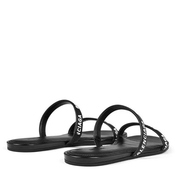 Balenciaga o1g2r1mq0924 Slip Ons Sandals in Black & White Size US 6 / IT 36 - 4 Thumbnail