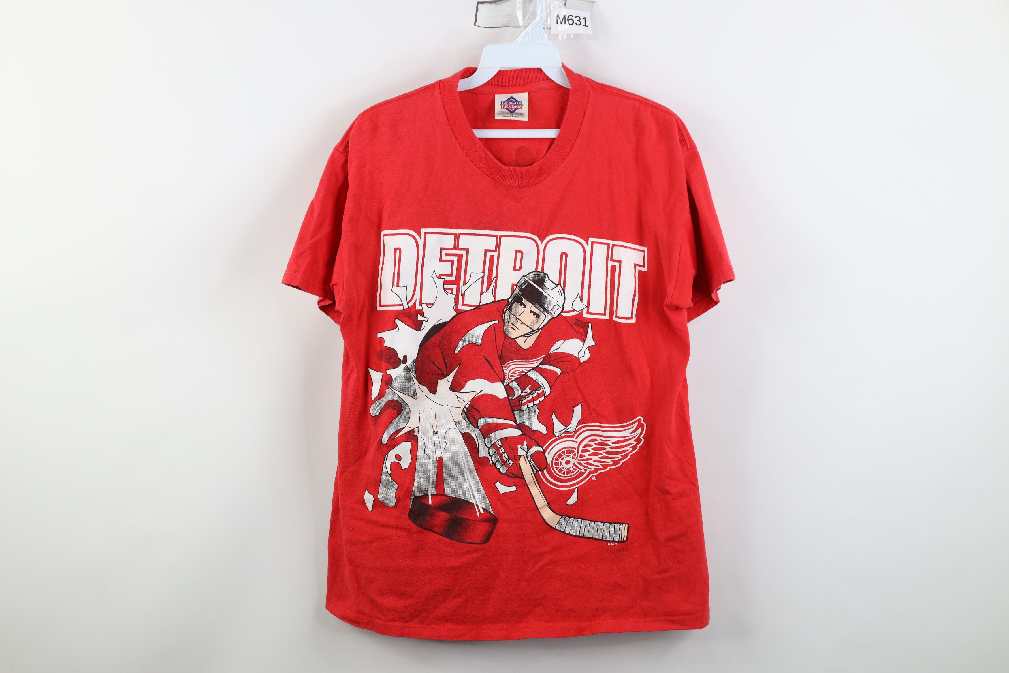 Vintage Vintage 90s Detroit Red Wings Hockey Break Through T-Shirt Size US M / EU 48-50 / 2 - 1 Thumbnail