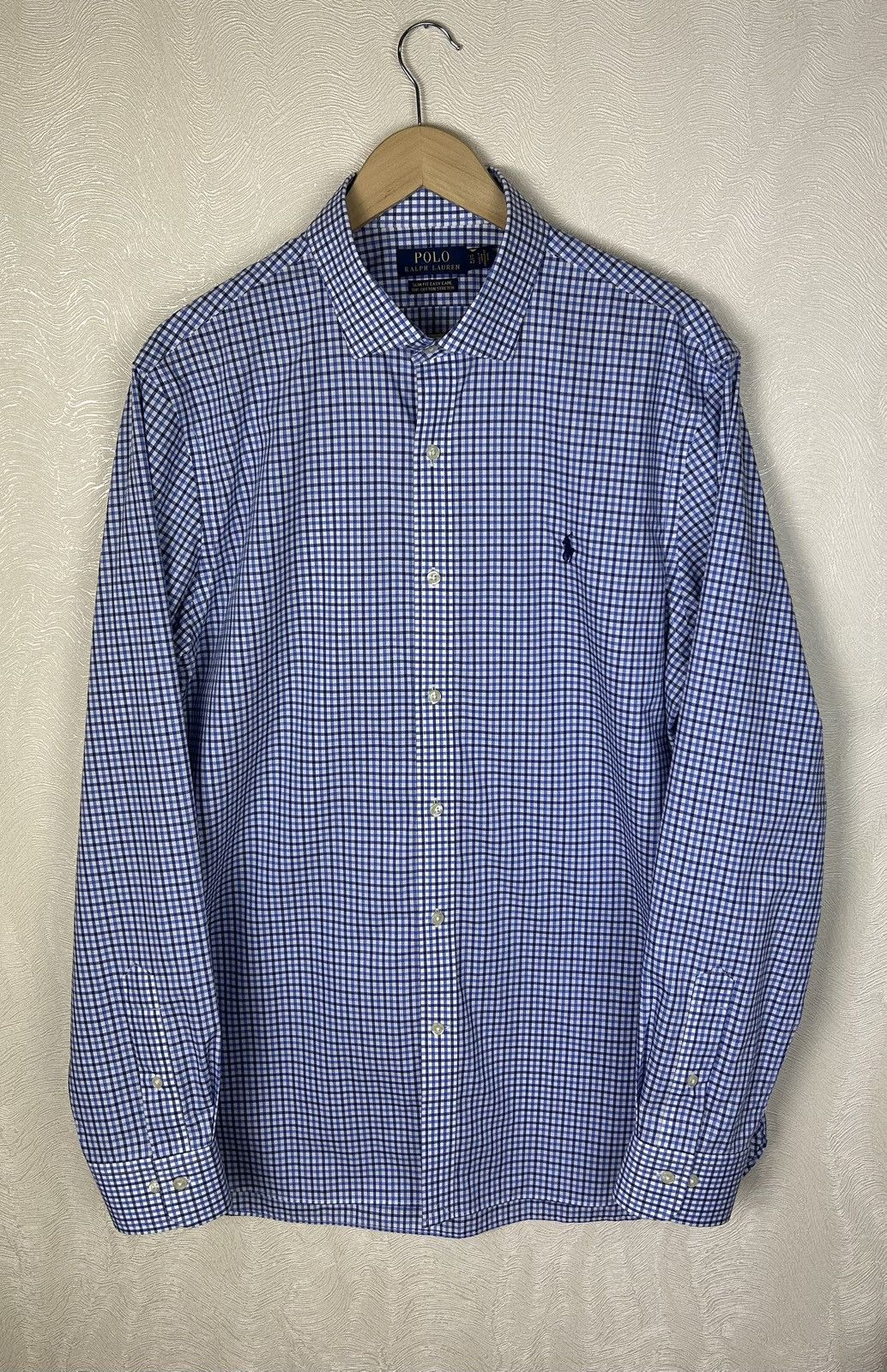 Polo Ralph Lauren Polo Ralph Lauren Blue Check Slim Fit Stretch Shirt Sz XL Size US XL / EU 56 / 4 - 1 Thumbnail