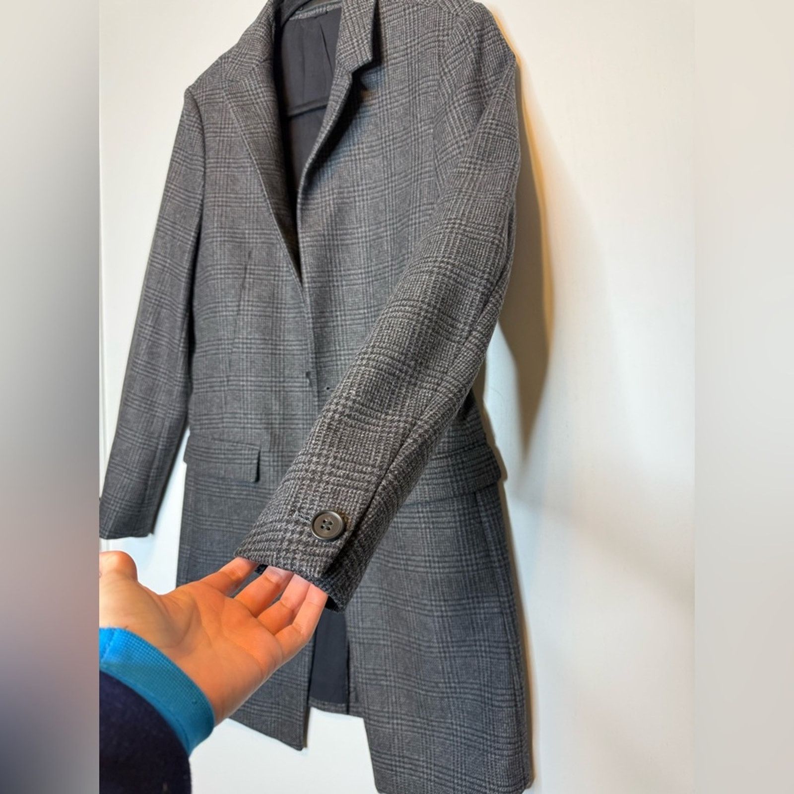 Allsaints ALLSAINTS Dark l Plaid Spyro Coat Charcoal Gray- Thirty Four Size US XS / EU 42 / 0 - 5 Thumbnail