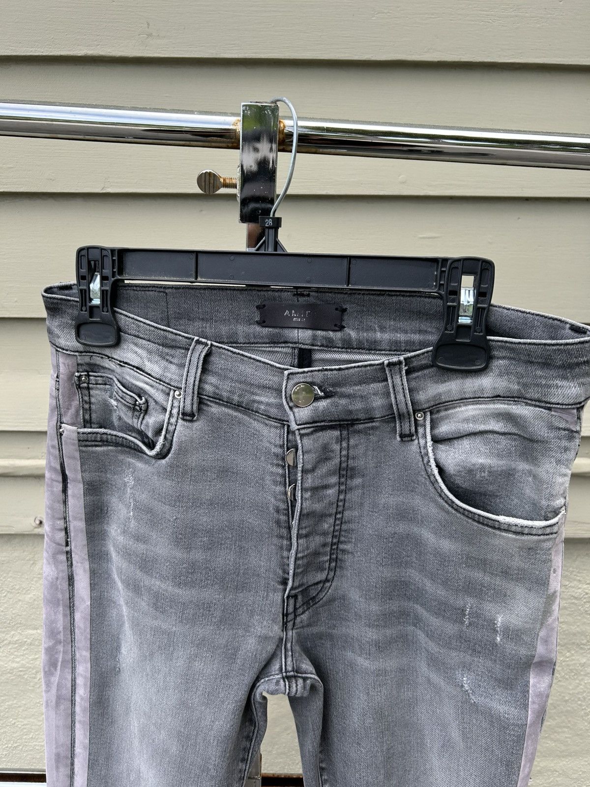 Amiri Amiri jeans grey stripe Size US 31 - 2 Thumbnail