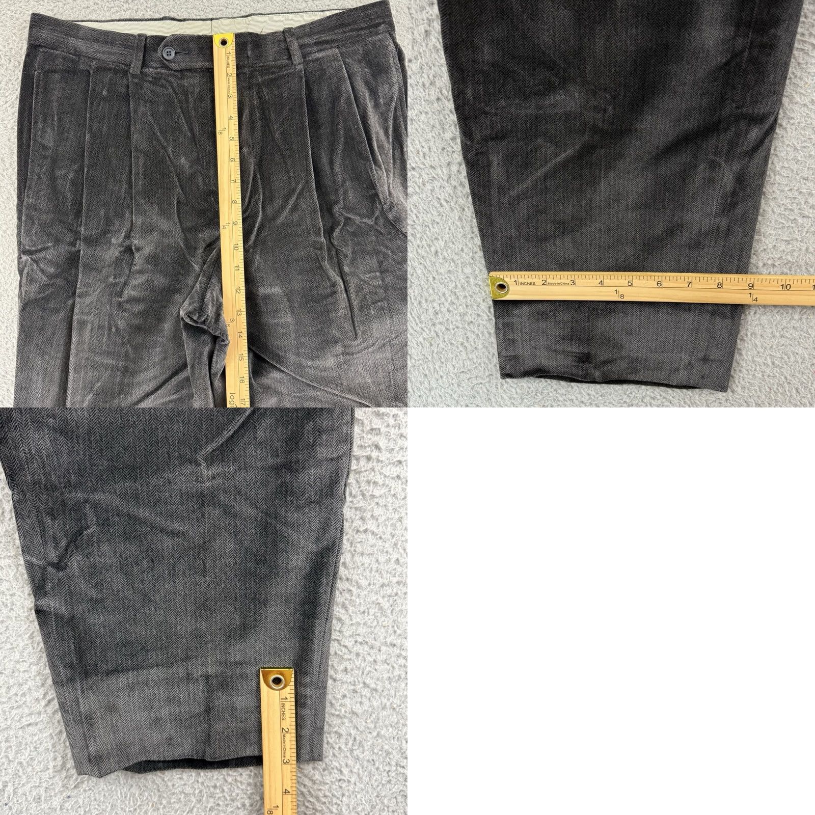 Ermenegildo Zegna VINTAGE Ermenegildo Zegna Pants Mens 36x31 Black Velvet High Rise Classic Fit Trousers Size US 36 / EU 52 - 9 Thumbnail