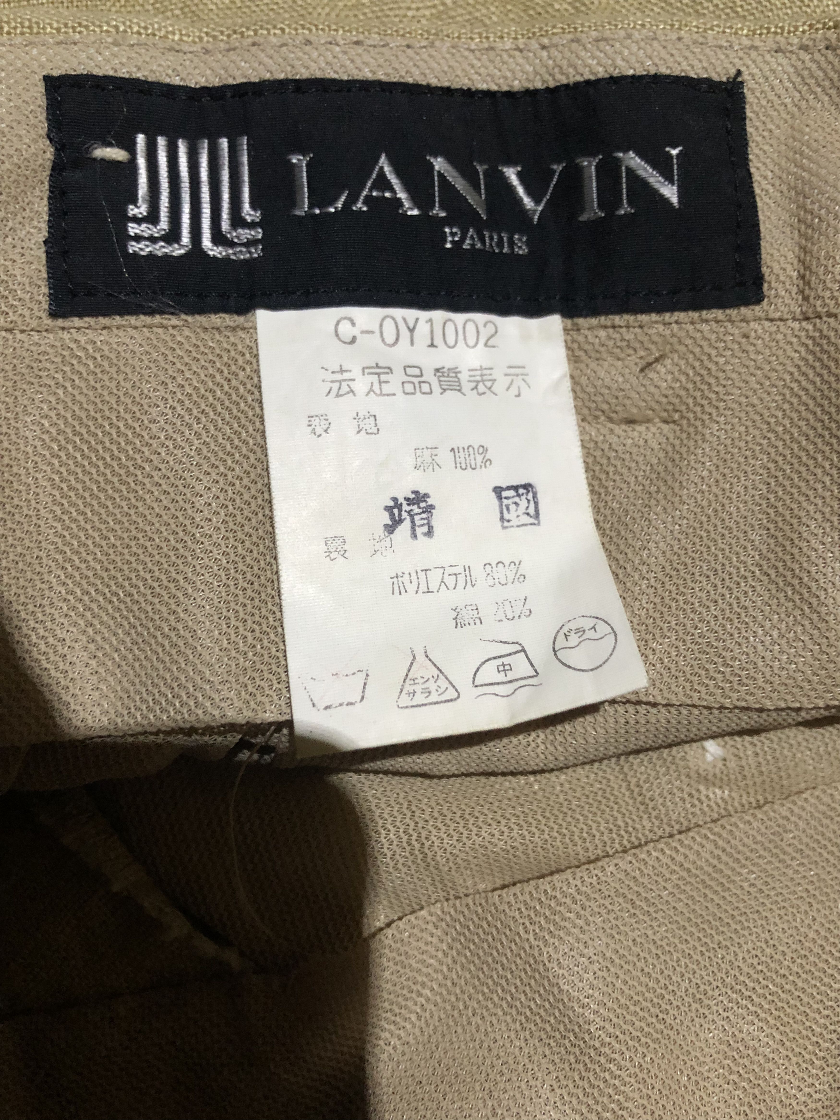 Lanvin Vintage 80's Lanvin Paris 100% Linen Trousers Size 28" / US 6 / IT 42 - 3 Thumbnail