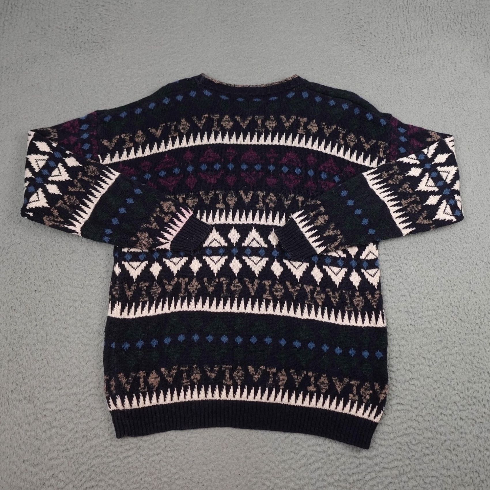 Vintage VINTAGE Michael Gerald Sweater Mens Large Blue Gray Aztec Knit Pullover 80s Size US L / EU 52-54 / 3 - 7 Thumbnail