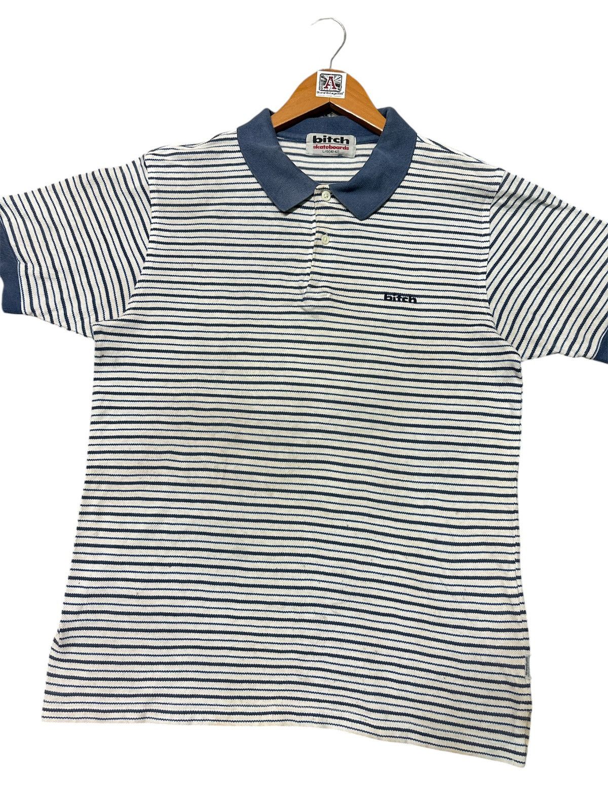Welcome Skateboards ‼️RARE‼️VINTAGE BITCH SKATEBOARDS STRIPED POLO TEE💥 Size US L / EU 52-54 / 3 - 4 Thumbnail