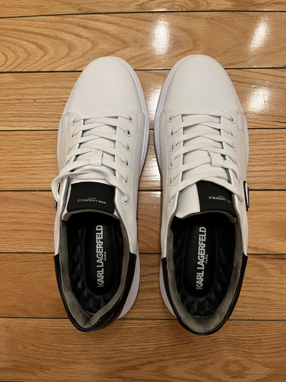 Karl Lagerfeld [BRAND NEW] Karl Lagerfeld sneakers - Low top white leather Size US 12 / EU 45 - 3 Thumbnail