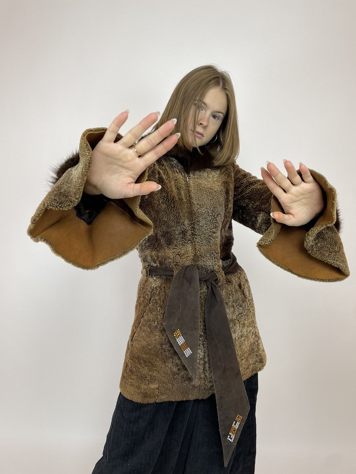 Other Women's belted Fur coat DONETI old money avant garde size S Size S / US 4 / IT 40 - 9 Thumbnail