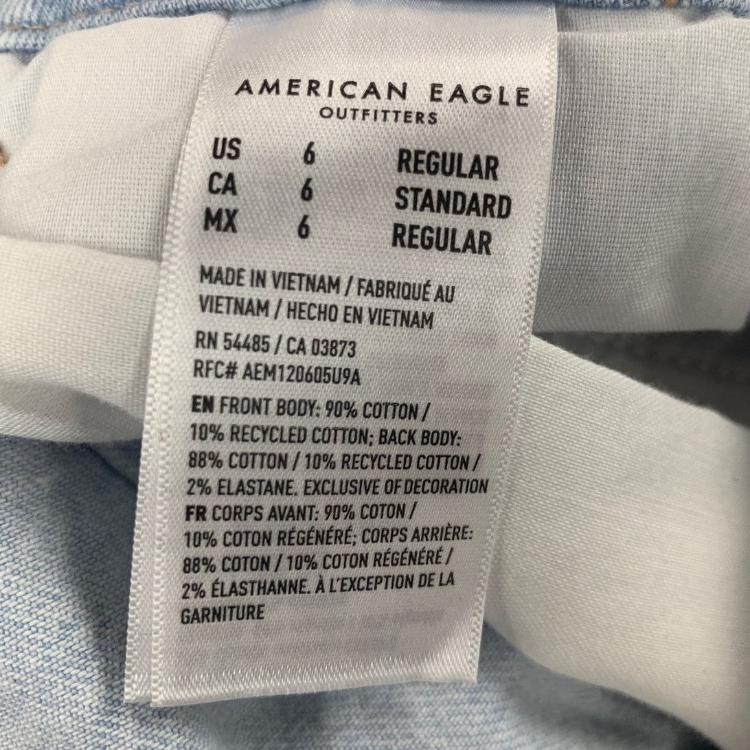 American Eagle Outfitters New American Eagle Womens 6 Strigid Wide Leg Denim Jeans Size 28" / US 6 / IT 42 - 7 Thumbnail