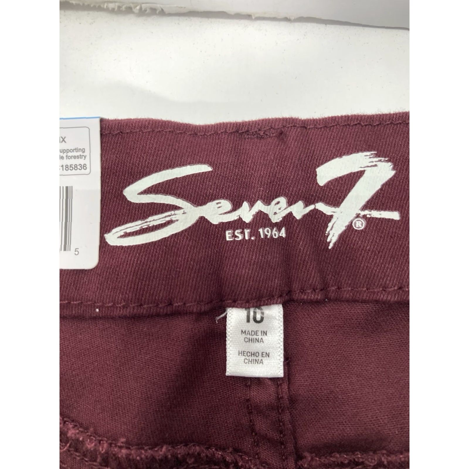 Vintage Seven7 Tummy Less Skinny Jeans Women 10 30x31 Denim High Rise Stretch NWT Maroon Slim Jeans Women 10 30x31 Denim High Rise Stretch NWT Size 32" / US 10 / IT 46 - 6 Thumbnail