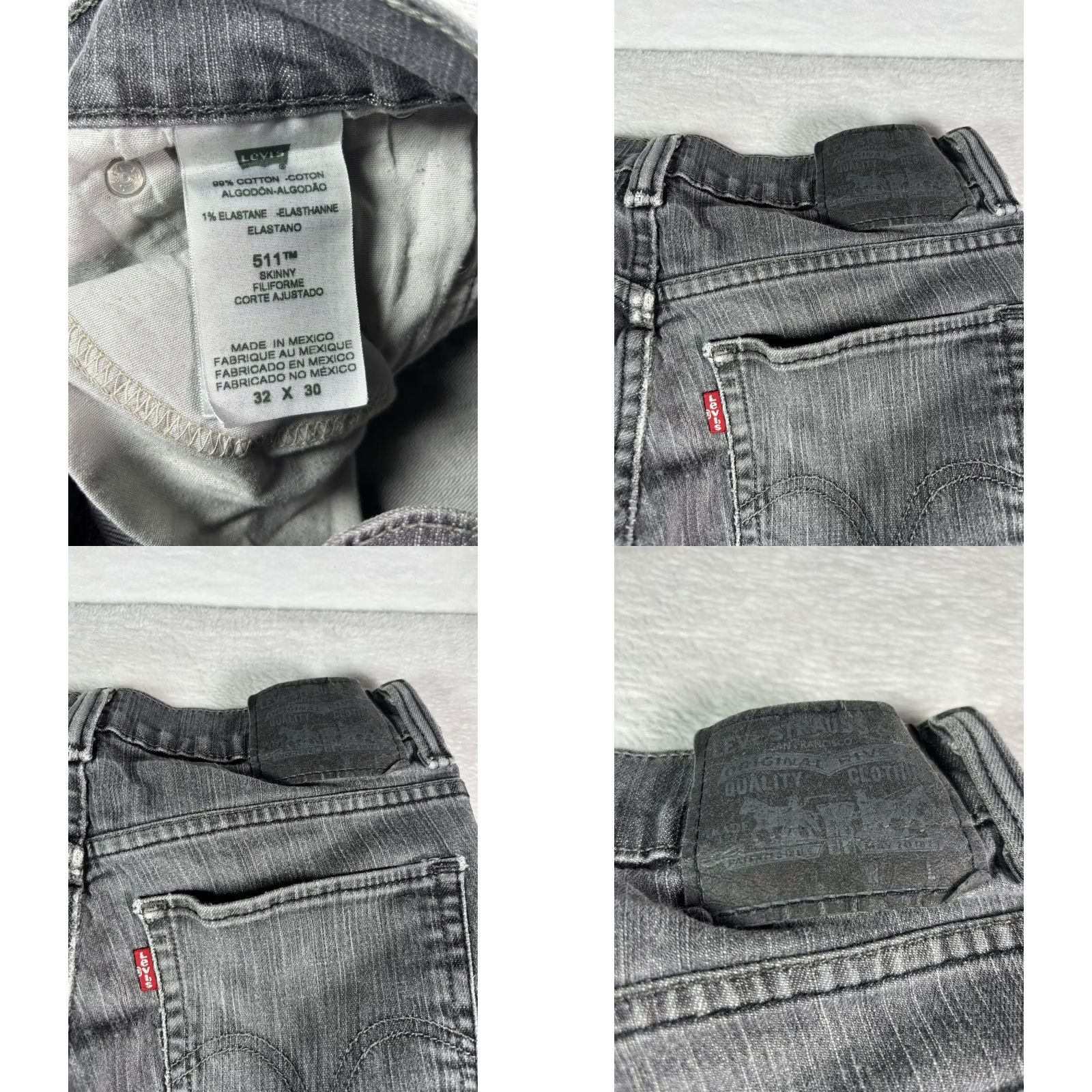 Levi's Levi's 511 Men's Jeans Slim Skinny Black Denim 32x30 Distressed Stretch Denim USA Logo 5-Pocket Style Zipper Button Shirt? Size US 32 / EU 48 - 8 Thumbnail