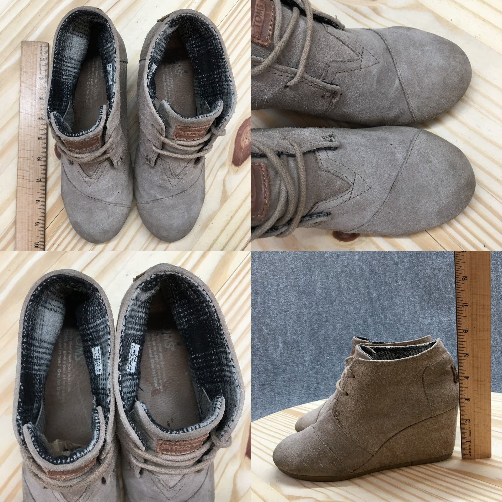 Toms TOMS Boots Womens 6.5 Desert Brown Lace Up Casual Comfort Wedge Ankle Top Shoes Size M / US 6-8 / IT 42-44 - 9 Thumbnail