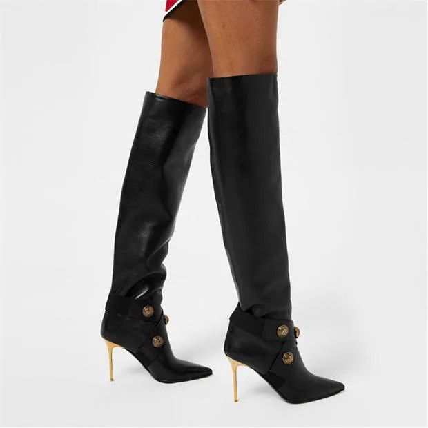 Balmain o1g2r1mq0924 Heeled Boots in Noir Size US 7 / IT 37 - 5 Thumbnail