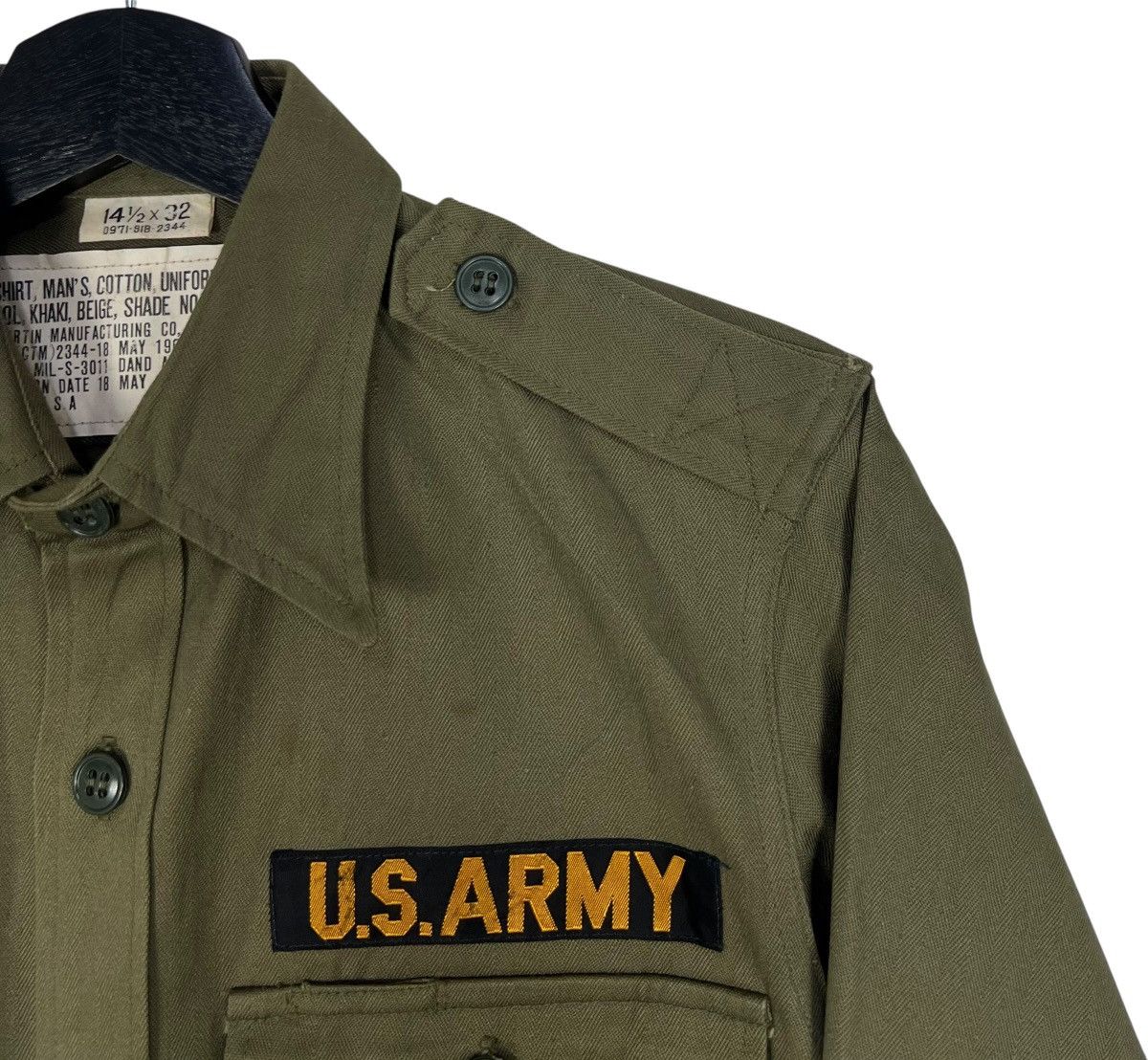 Vintage Vintage 60s US Army OG107 HBT Utility Shirt Size US S / EU 44-46 / 1 - 6 Thumbnail