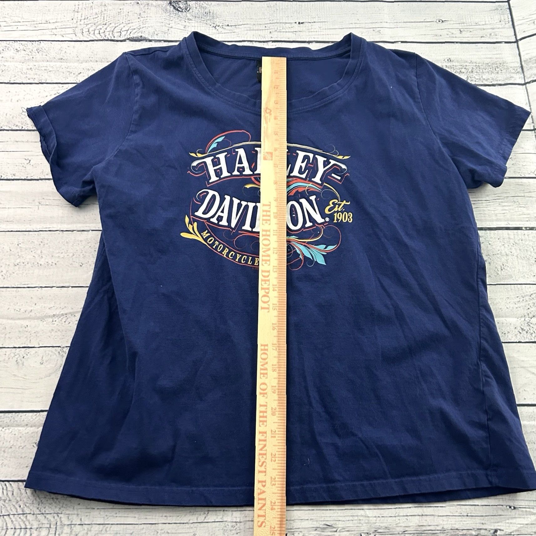 Harley Davidson Voodoo Harley-Davidson New Orleans Short Sleeve T Shirt Women's XL Blue Size XL / US 12-14 / IT 48-50 - 3 Thumbnail