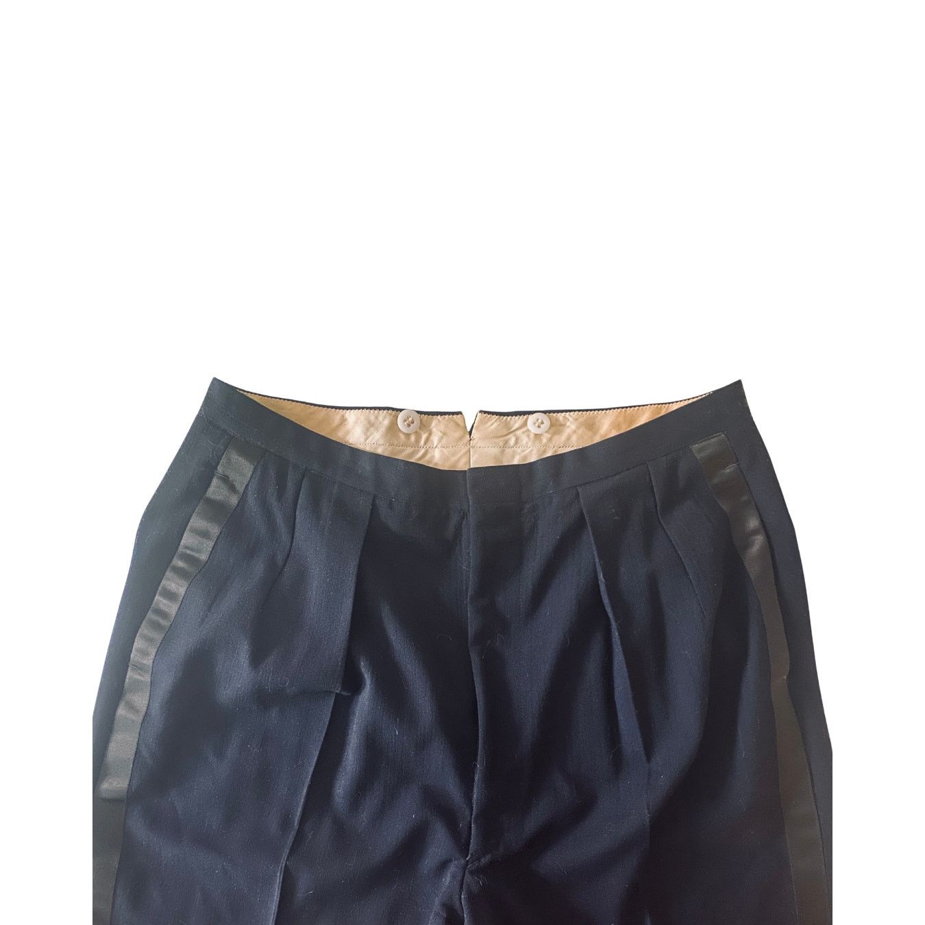 Other Vintage Navy Blue Military Trousers with Black Satin Stripe Size US 31 - 4 Thumbnail