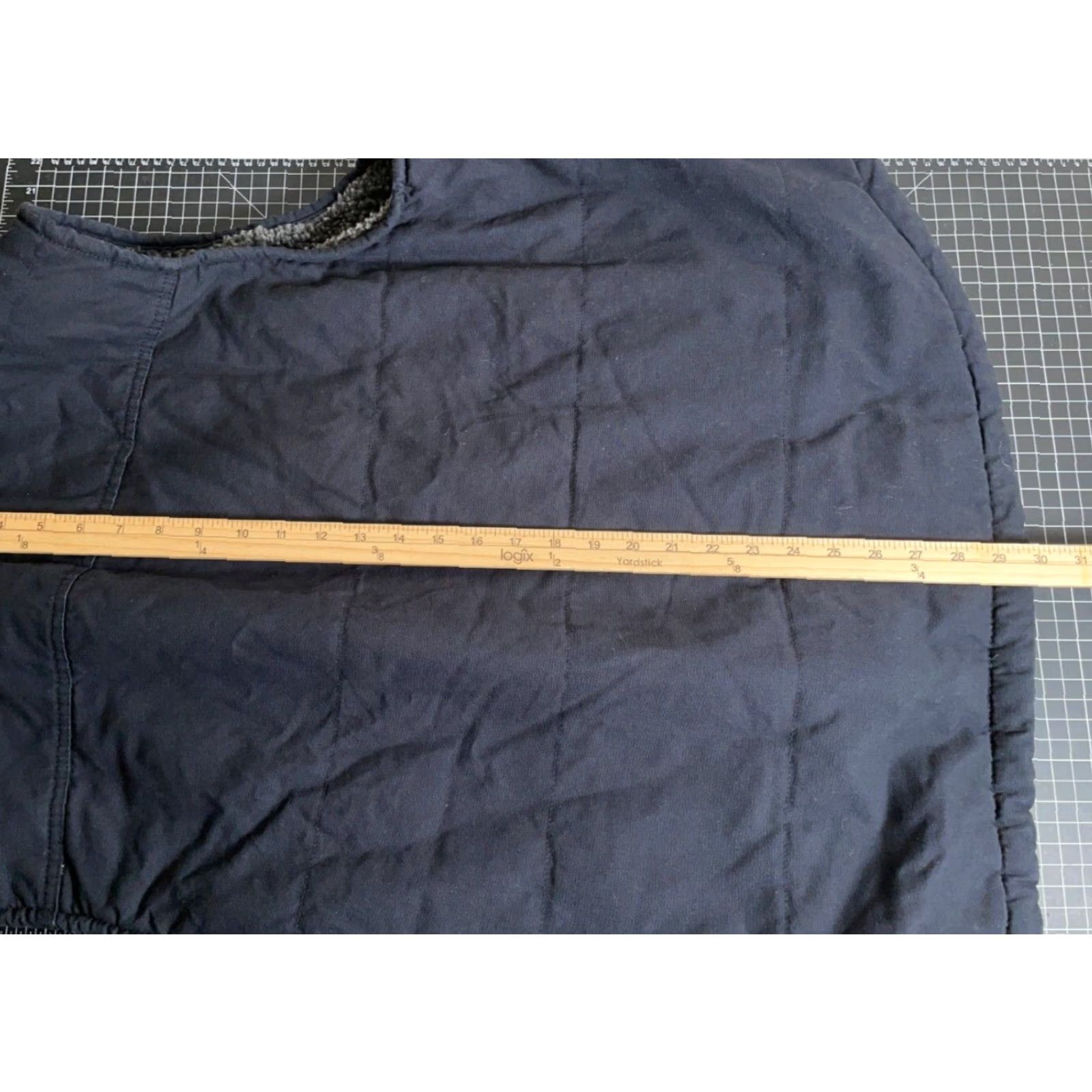 Lee Lee Vest Black Canvas Sherpa Lined Full Zip Pockets Adult XL Mens 90s Grunge Outdoor Workwear Jacket/Coat Style: Vest Size US XL / EU 56 / 4 - 7 Thumbnail