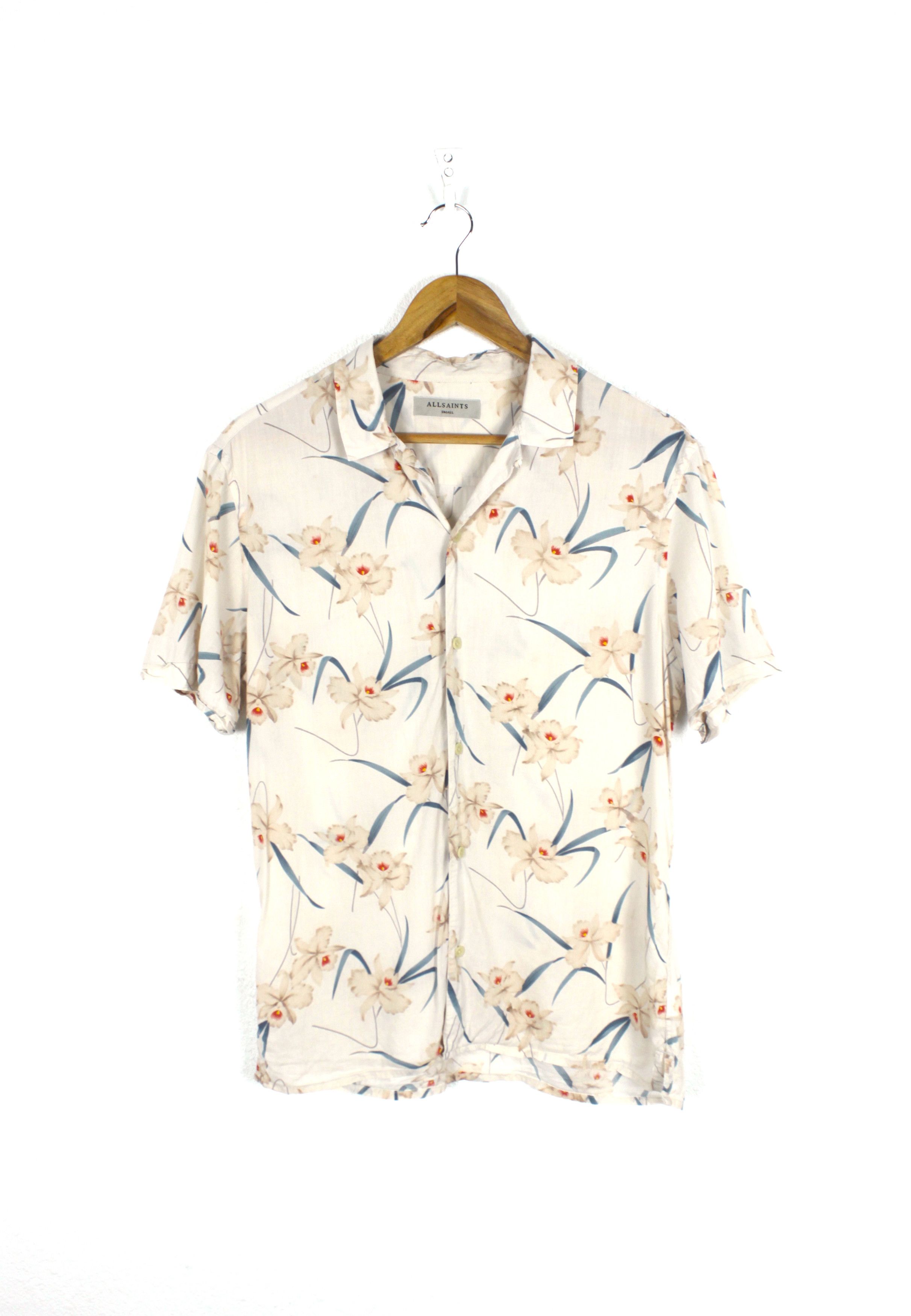 Allsaints Allsaints AARU Floral Printed Open Collar Viscose Shirt Size US S / EU 44-46 / 1 - 1 Thumbnail