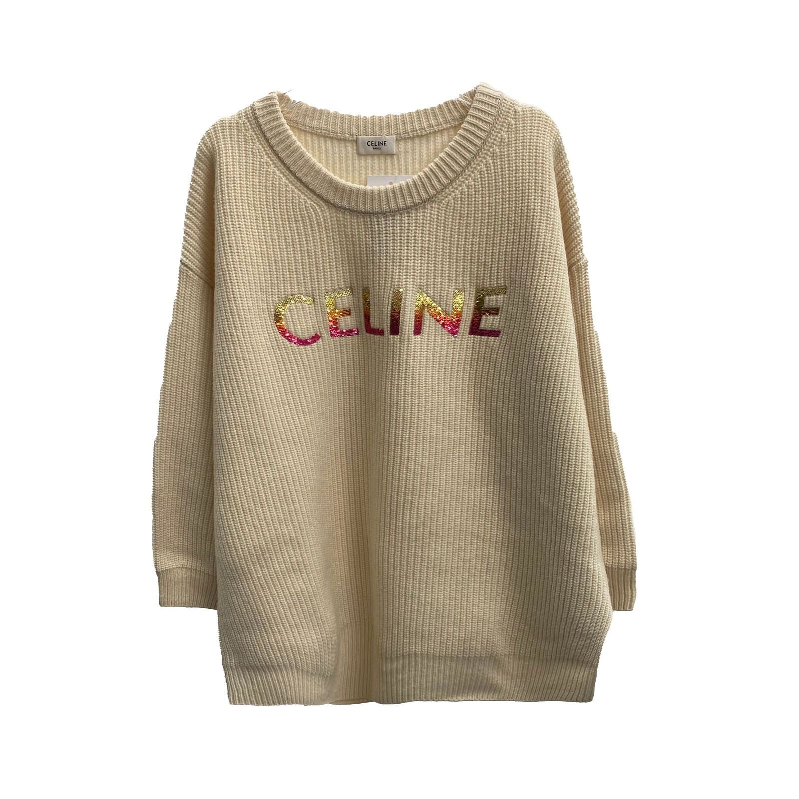 Celine CELINE Gradient Logo Wool Sweater Size S Size US S / EU 44-46 / 1 - 1 Thumbnail