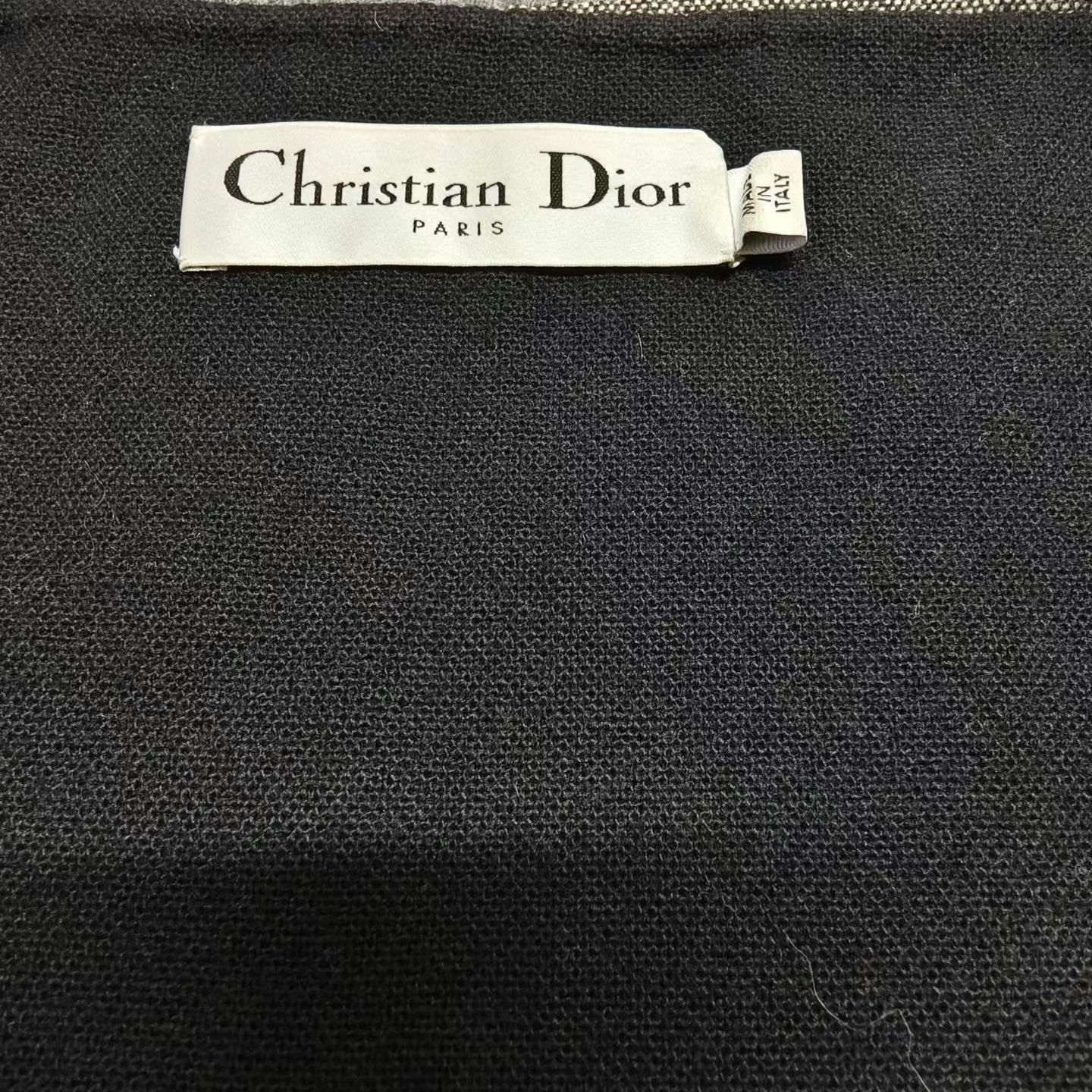 Dior Christian Dior Grey Striped Wool Cape Coat M Size M / US 6-8 / IT 42-44 - 5 Thumbnail