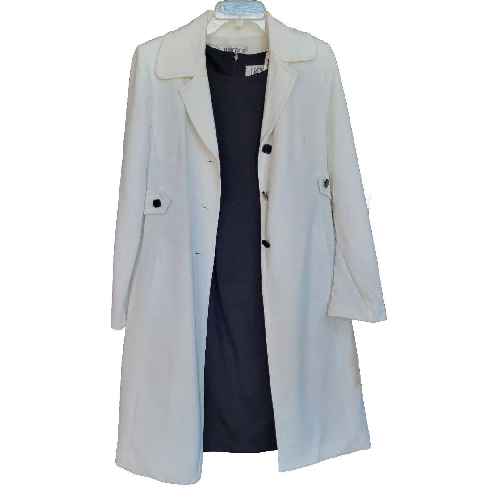 Other Julian Taylor Set of 2 Ivory Coat & Black Dress Size 8 vtg Size M / US 6-8 / IT 42-44 - 8 Thumbnail