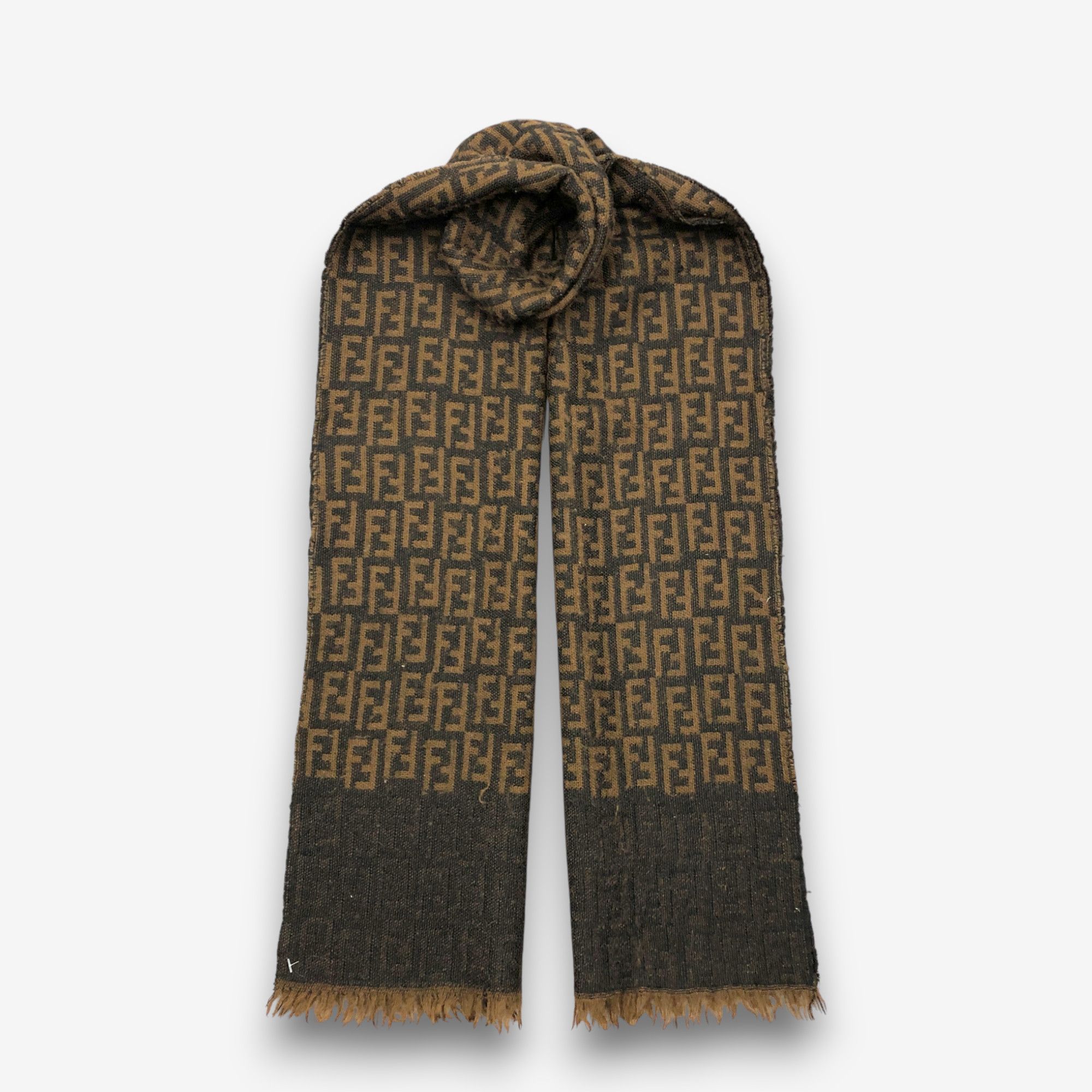 Japanese Brand Vintage Fendi Scarf Fendi Zucca FF Monogram Wool Scarves Size ONE SIZE - 1 Thumbnail