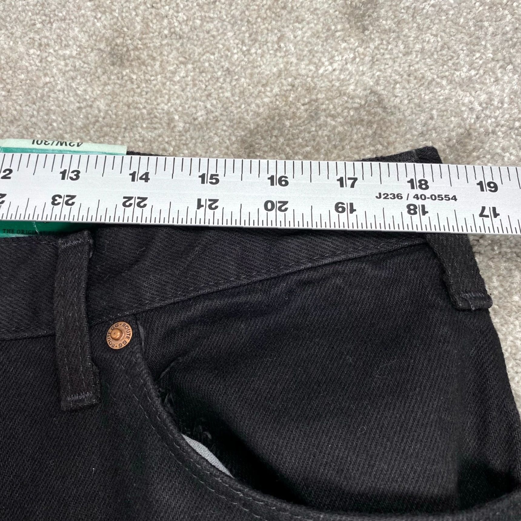 Route 66 VINTAGE Route 66 Jean Mens 36x25 Black Denim Jeans Regular Fit Tapered 7202 Size US 36 / EU 52 - 5 Thumbnail