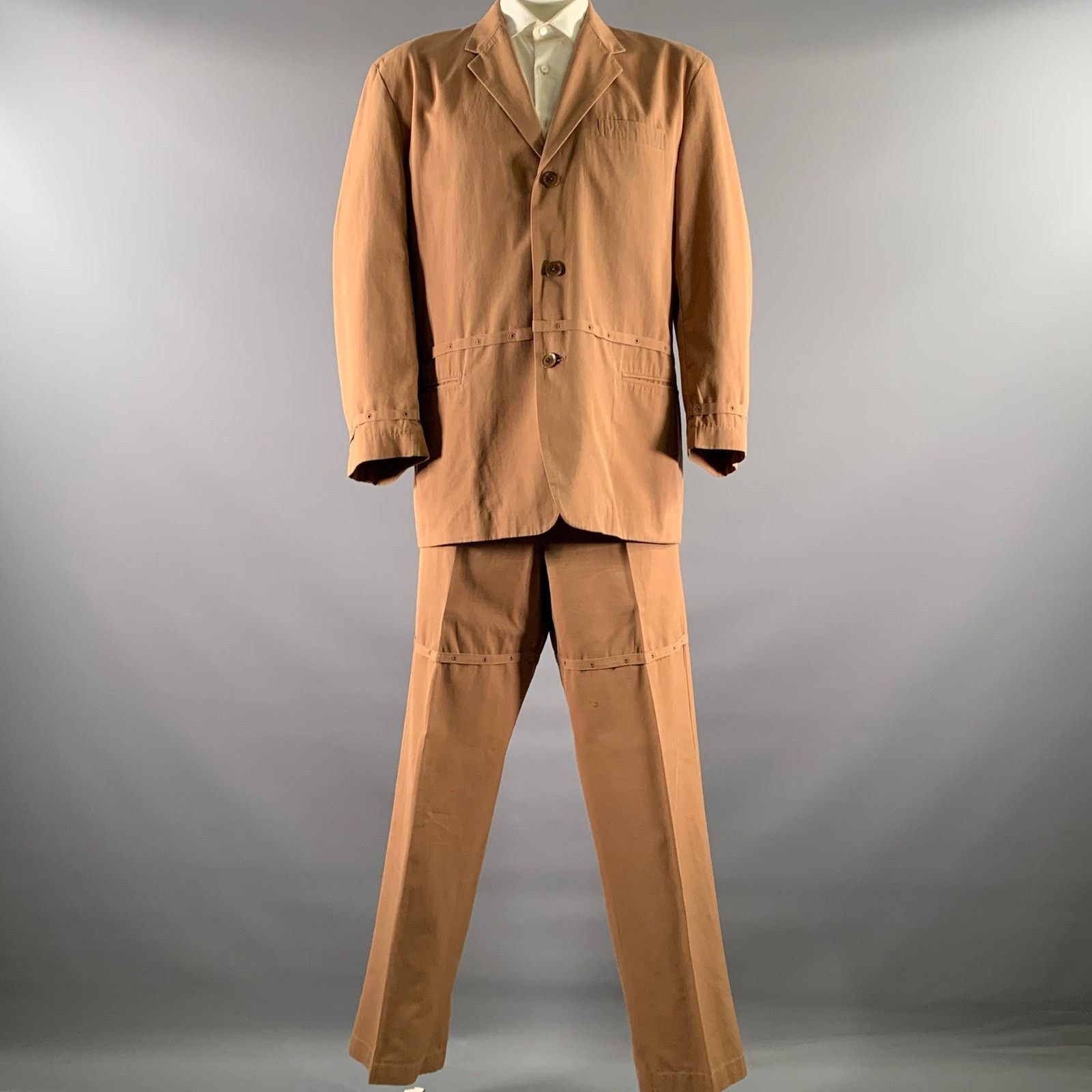 Yohji Yamamoto YOHJI YAMAMOTO Chest Size 50 Tan Cotton 40 33 Suit Size 50R - 2 Thumbnail