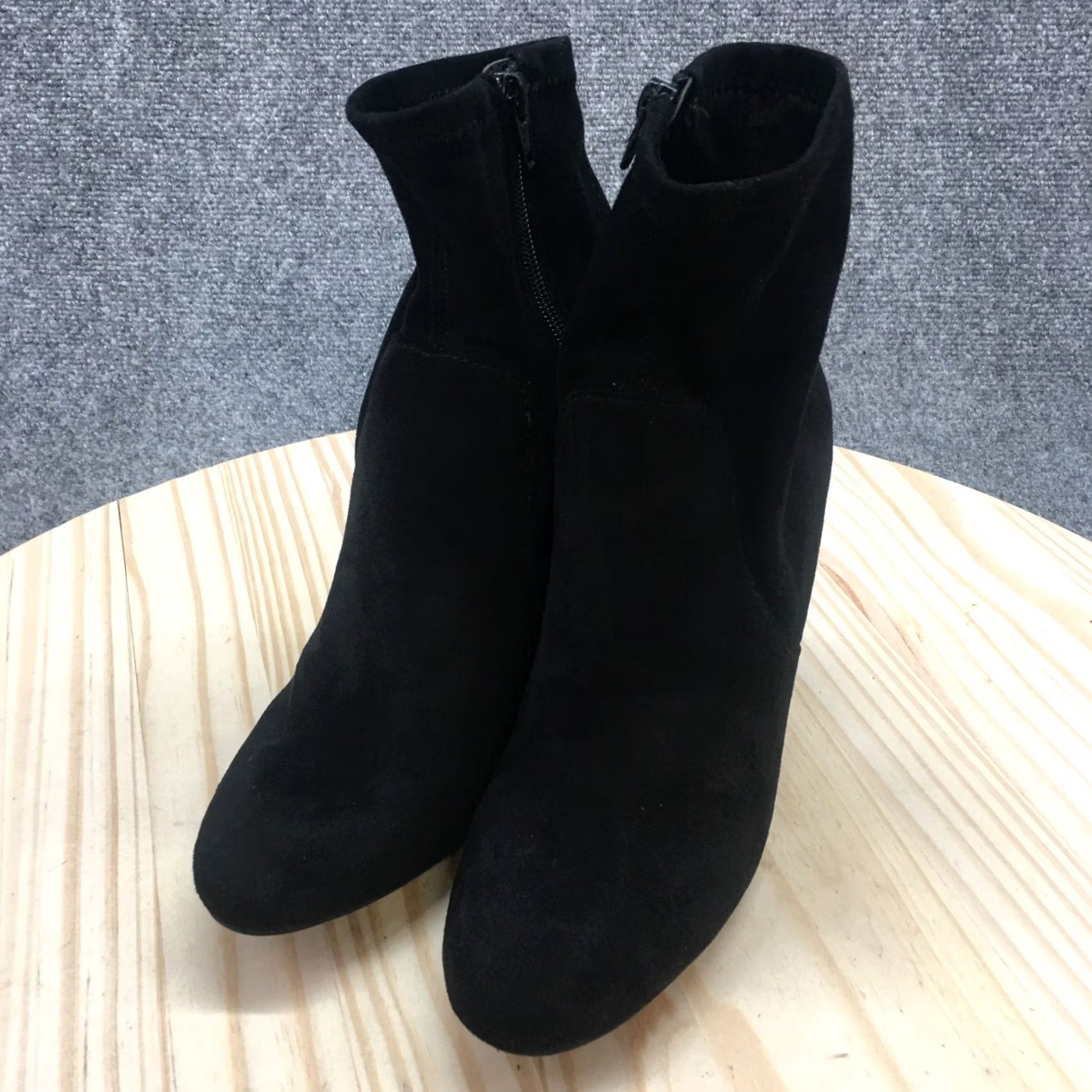 Vintage A New Day Boots Womens 9 Casual Comfort Side Zip Bootie Black Fabric Size US 9 / IT 39 - 3 Thumbnail