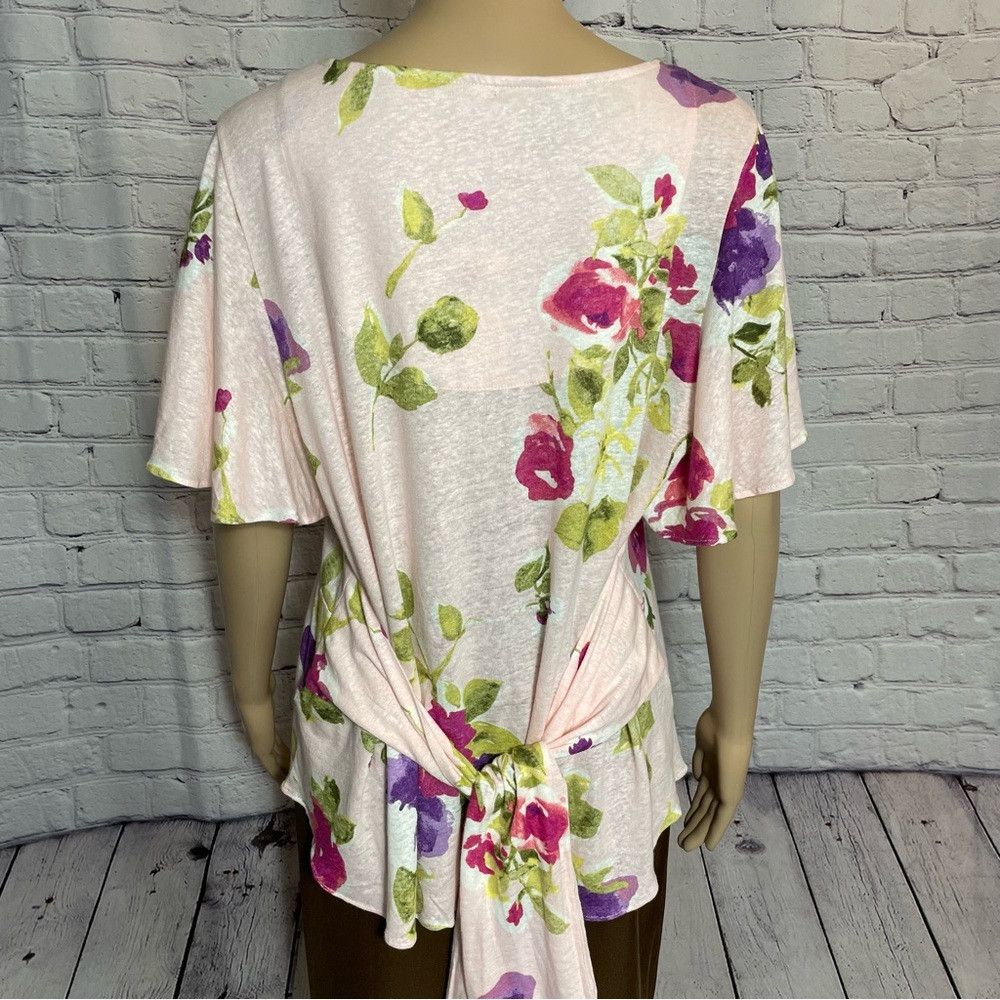Lauren Ralph Lauren NWT New Lauren Ralph Lauren Linen Floral Flutter Sleeve Top Size L / US 10 / IT 46 - 5 Thumbnail