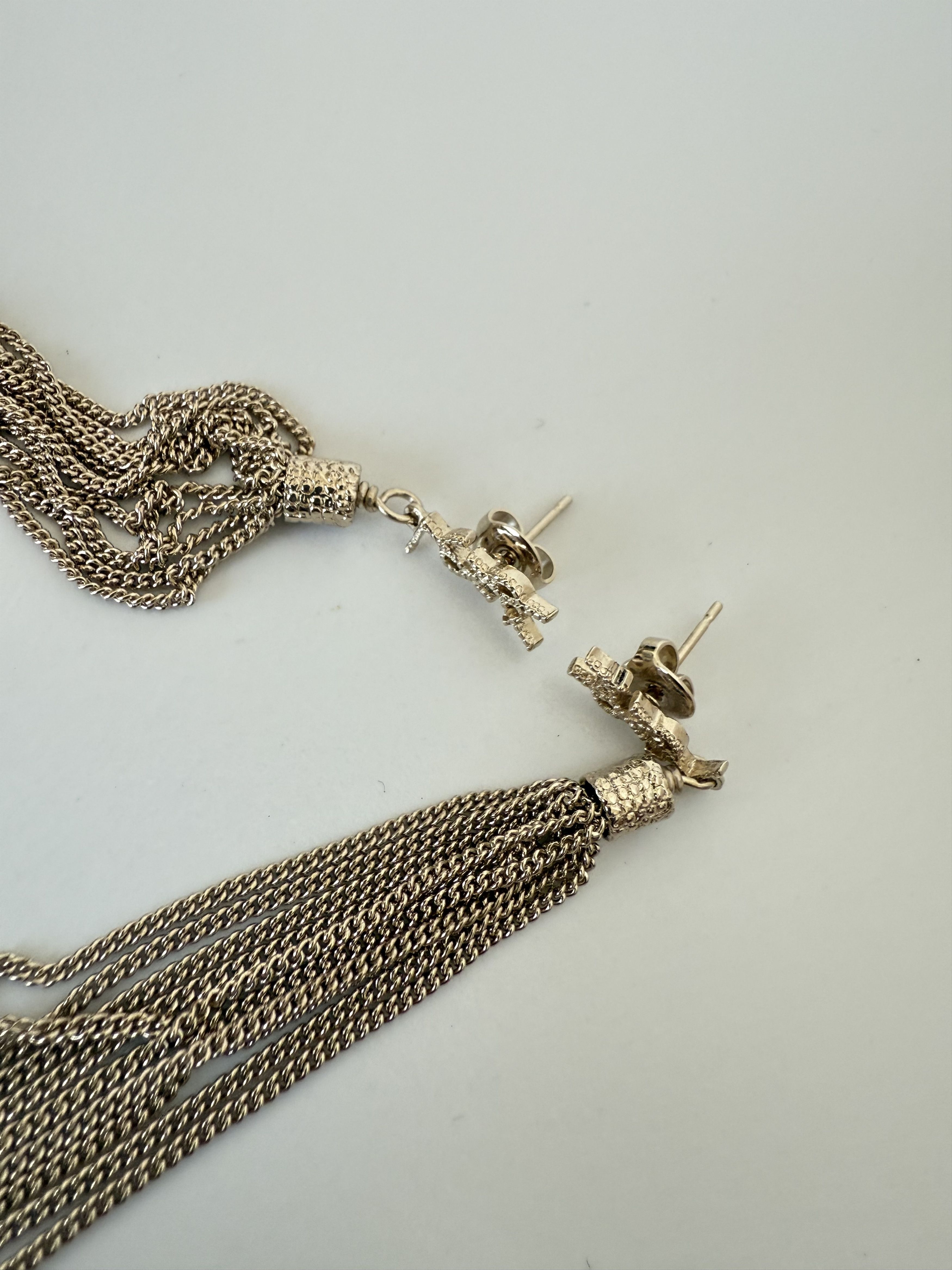 Saint Laurent Paris Saint Laurent Loulou Earrings with Tassels in Light Gold Size ONE SIZE - 2 Thumbnail