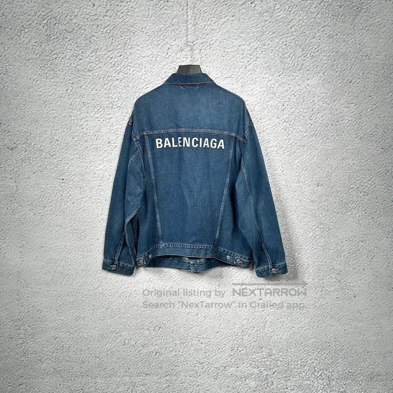 Balenciaga Balenciaga Front and Back Letter Logo Denim Jacket Size XXS / US 00 / IT 34 - 2 Thumbnail
