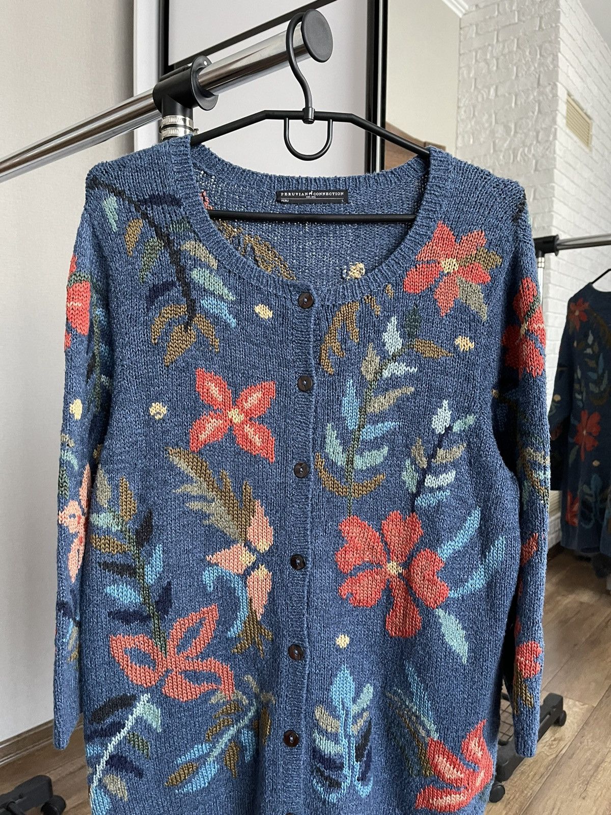 Vintage Peruvian Connection Peru Knit Cardigan Sweater Size L / US 10 / IT 46 - 5 Thumbnail