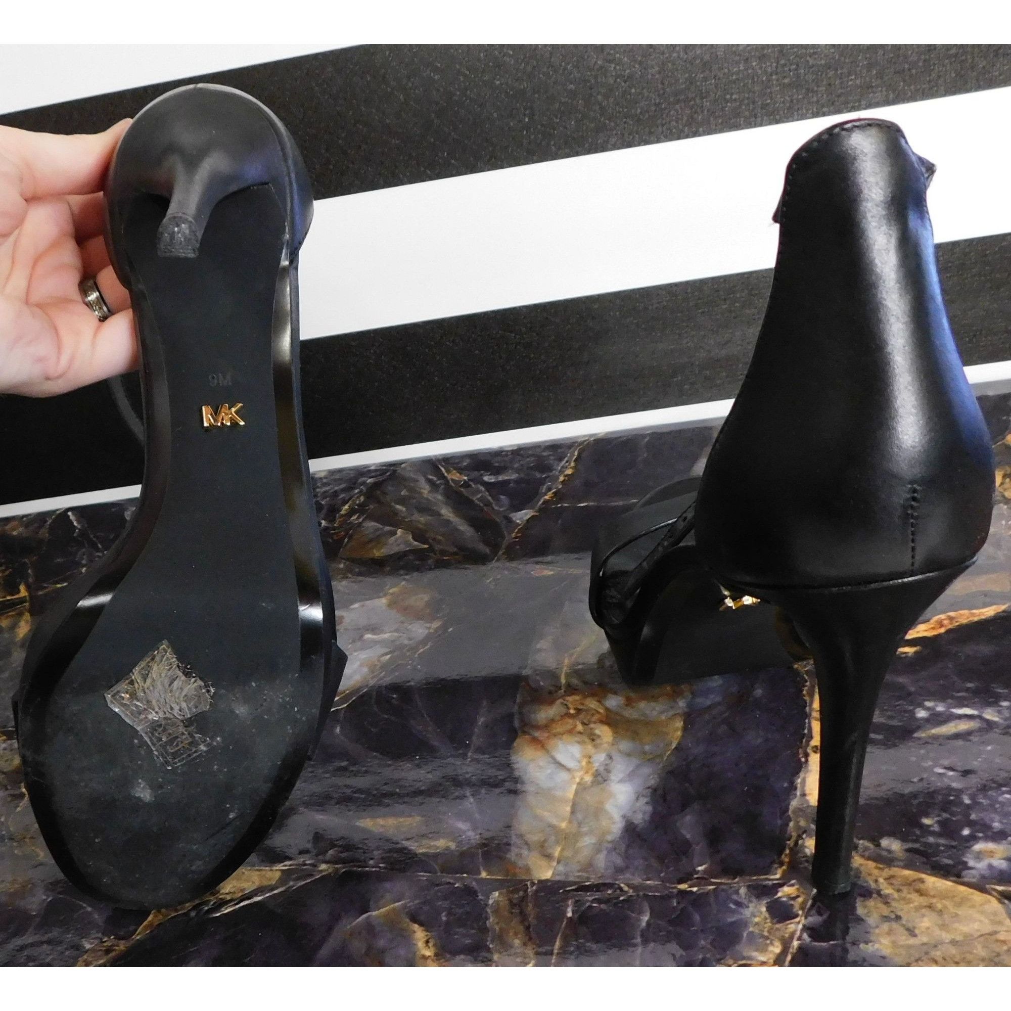 Michael Kors Michael Michael Kors Black Leather Strap Stiletto Heels Size Size US 9 / IT 39 - 5 Thumbnail