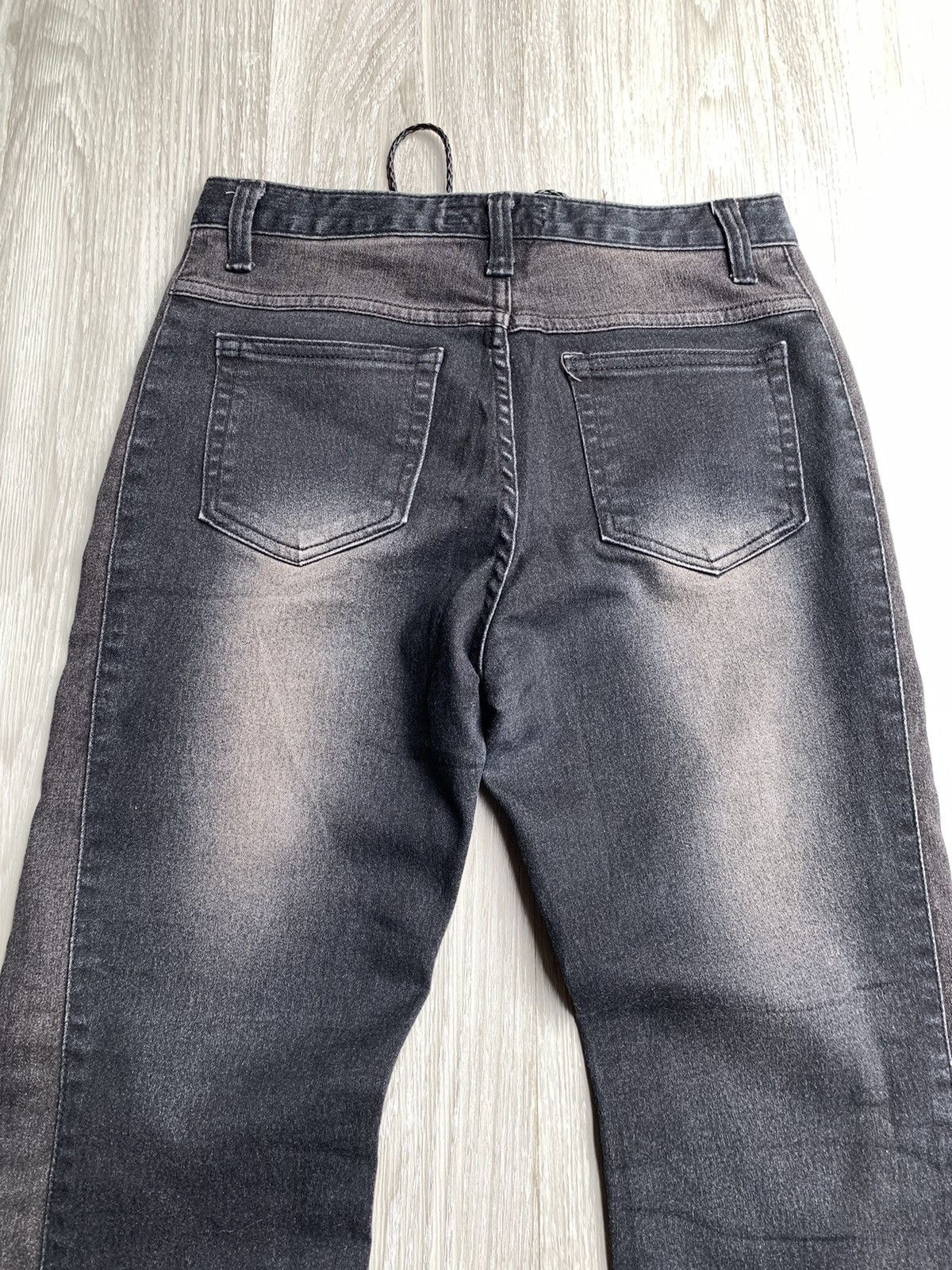 Japanese Brand TATTOOKU lace-up leather flare jeans Size US 27 - 4 Thumbnail