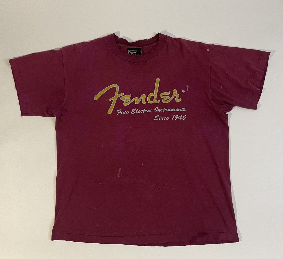 image of Vintage Fender T-Shirt in Purple, Men's (Size XL)