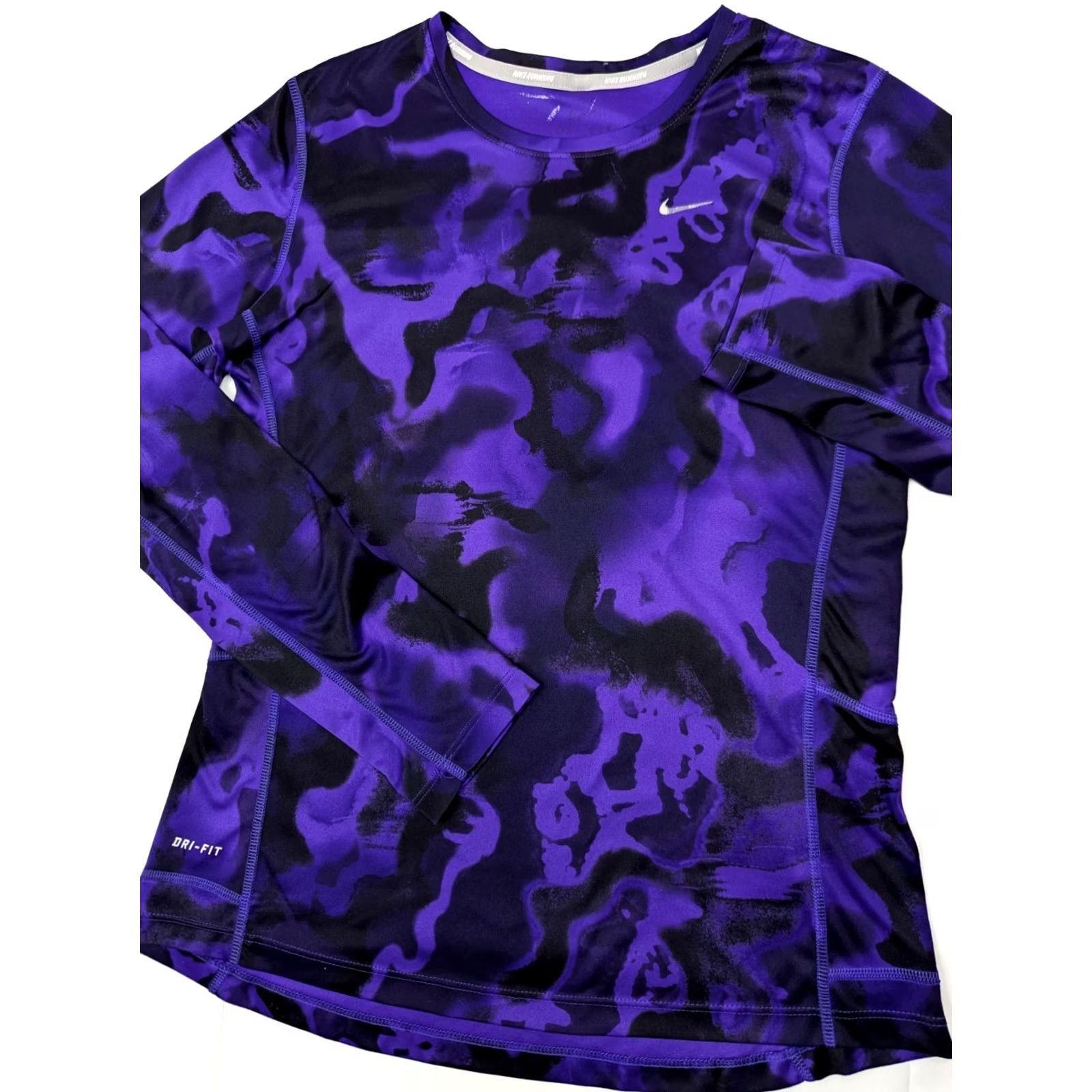 Nike Nike Miler Running Shirt Womens Small Purple Black Dri-Fit Size S / US 4 / IT 40 - 2 Thumbnail