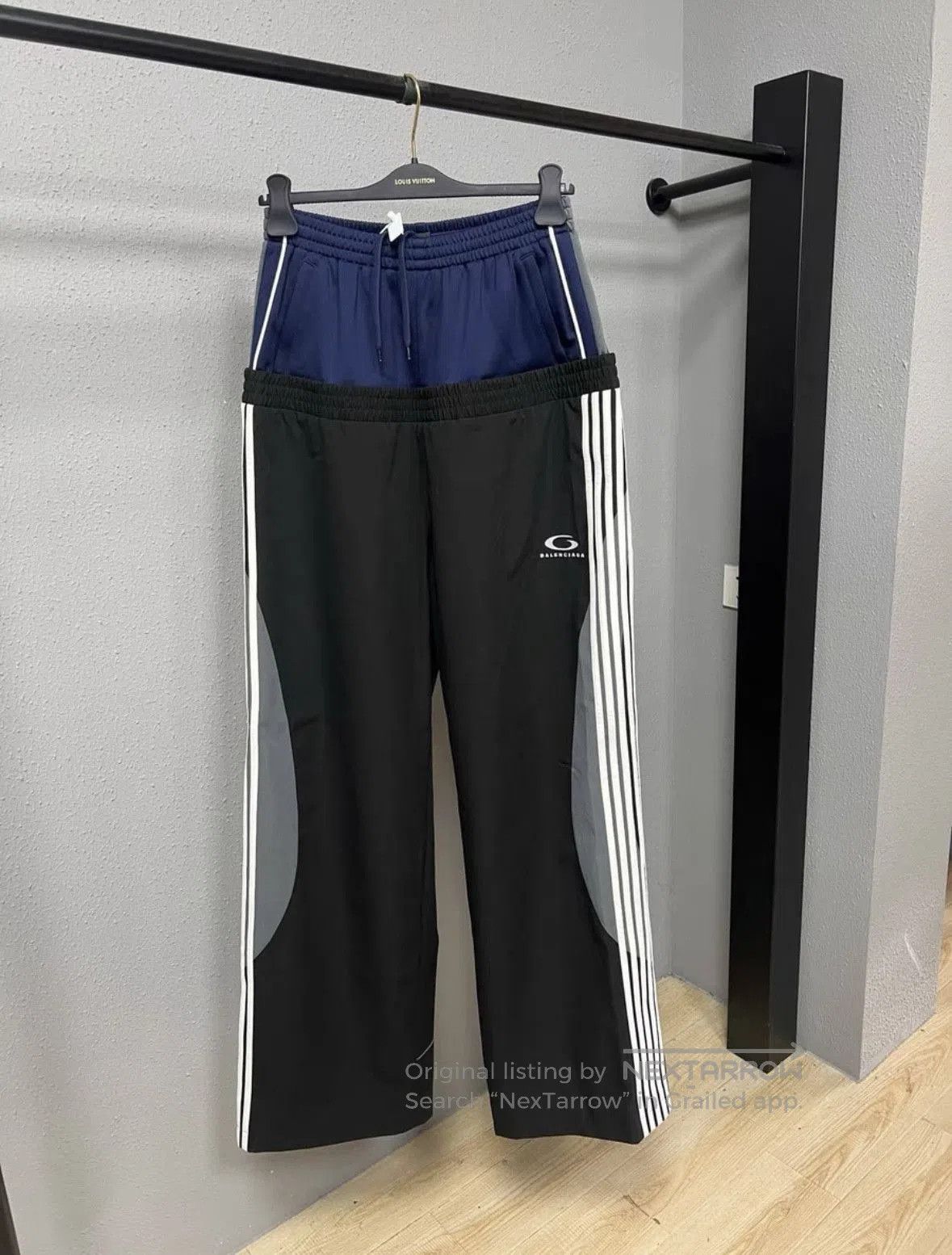 Balenciaga Balenciaga Black Blue double layer Paneled Sweatpants. Size US 30 / EU 46 - 1 Thumbnail