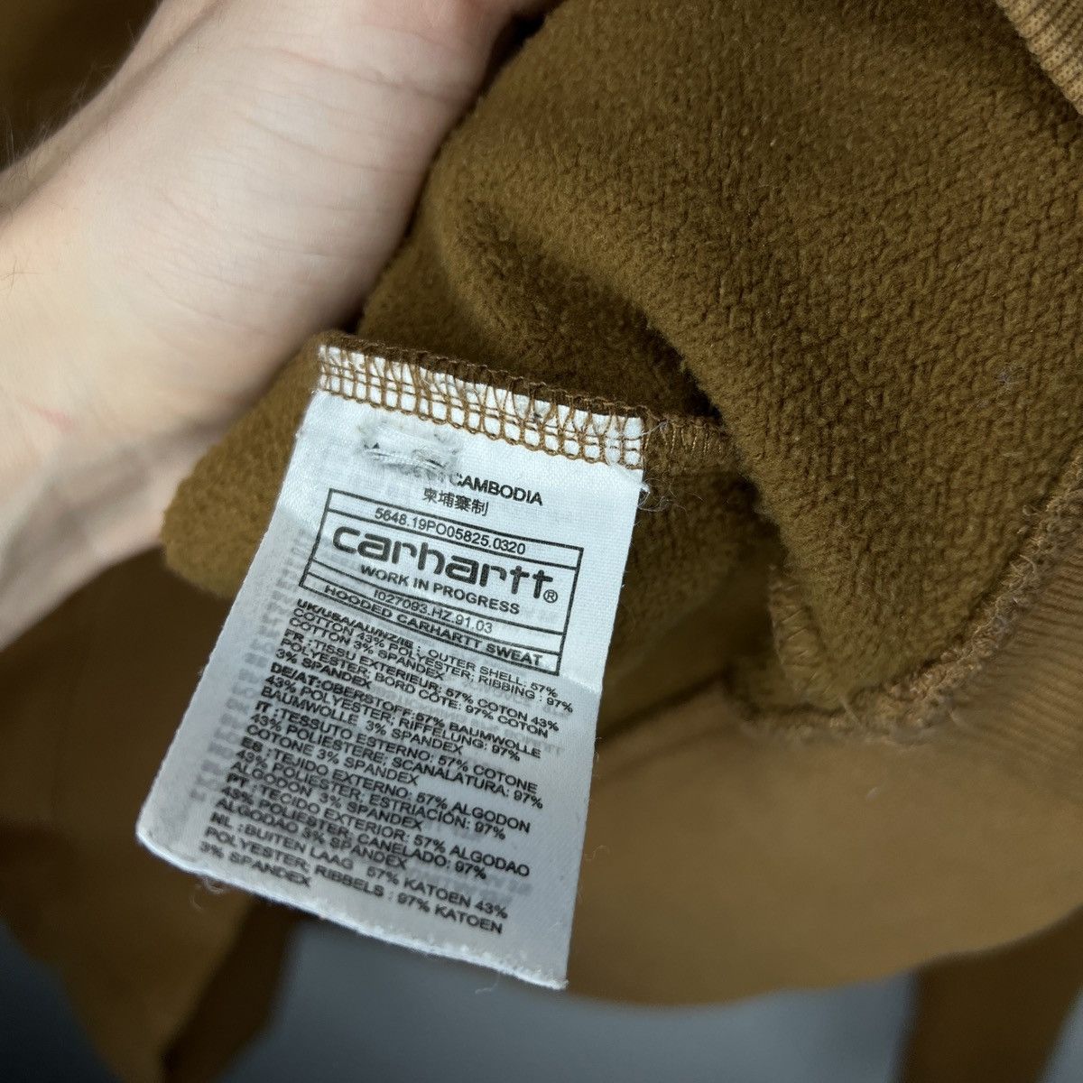 Carhartt × Carhartt Wip × Vintage Y2K Carhartt WIP Brown Box Logo Hoodie Sweatheit Size US XXL / EU 58 / 5 - 6 Thumbnail