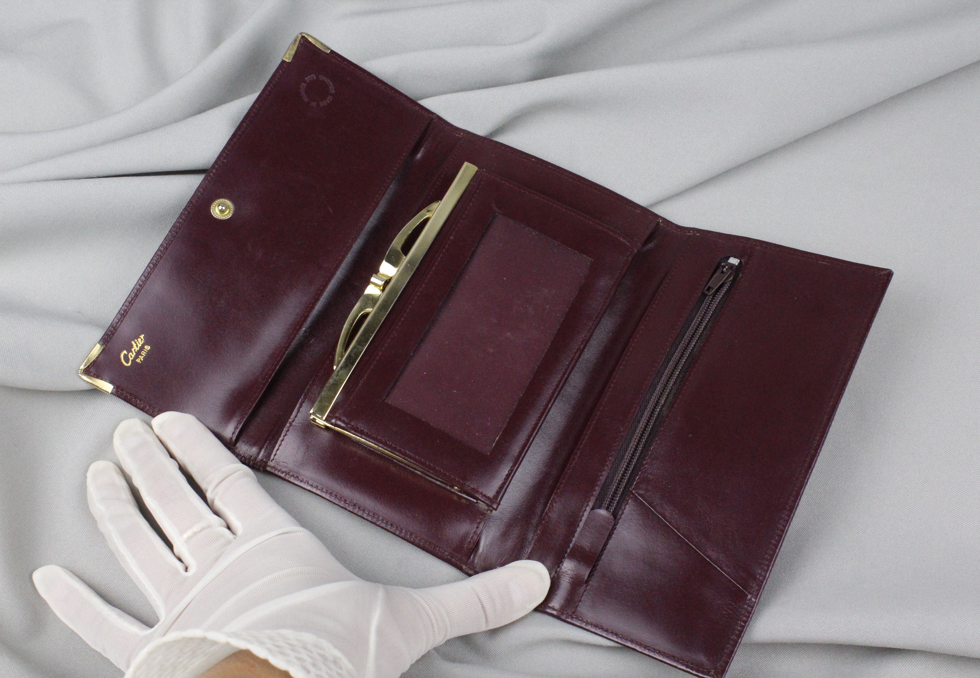 Cartier Vintage Cartier Logo Burgundy Leather Wallet Size ONE SIZE - 6 Thumbnail